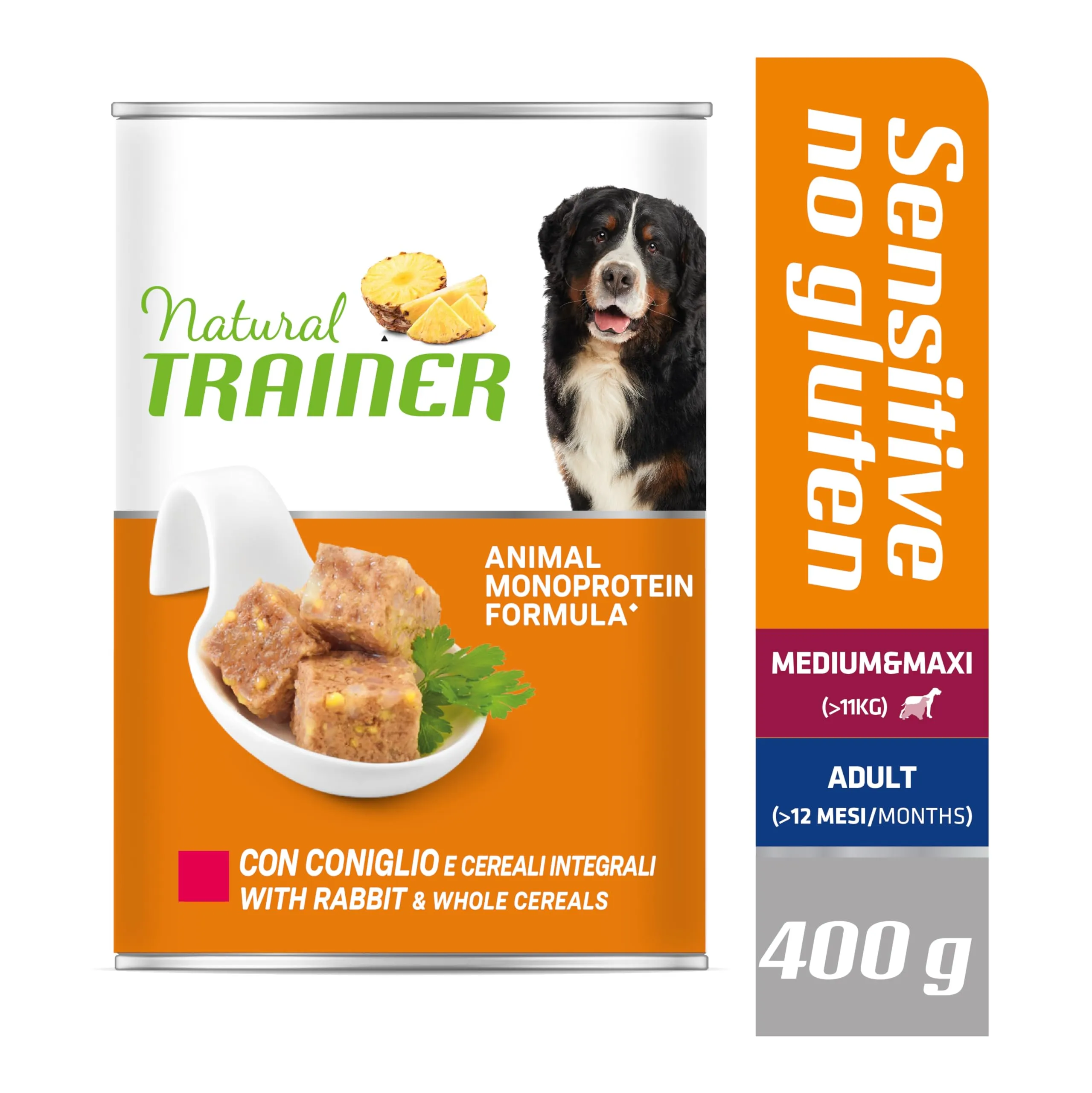 Trainer Natural Sensitive No Gluten Cibo Umido per Cani Medium & Maxi con Coniglio, 12 x 400 g - immagine 2