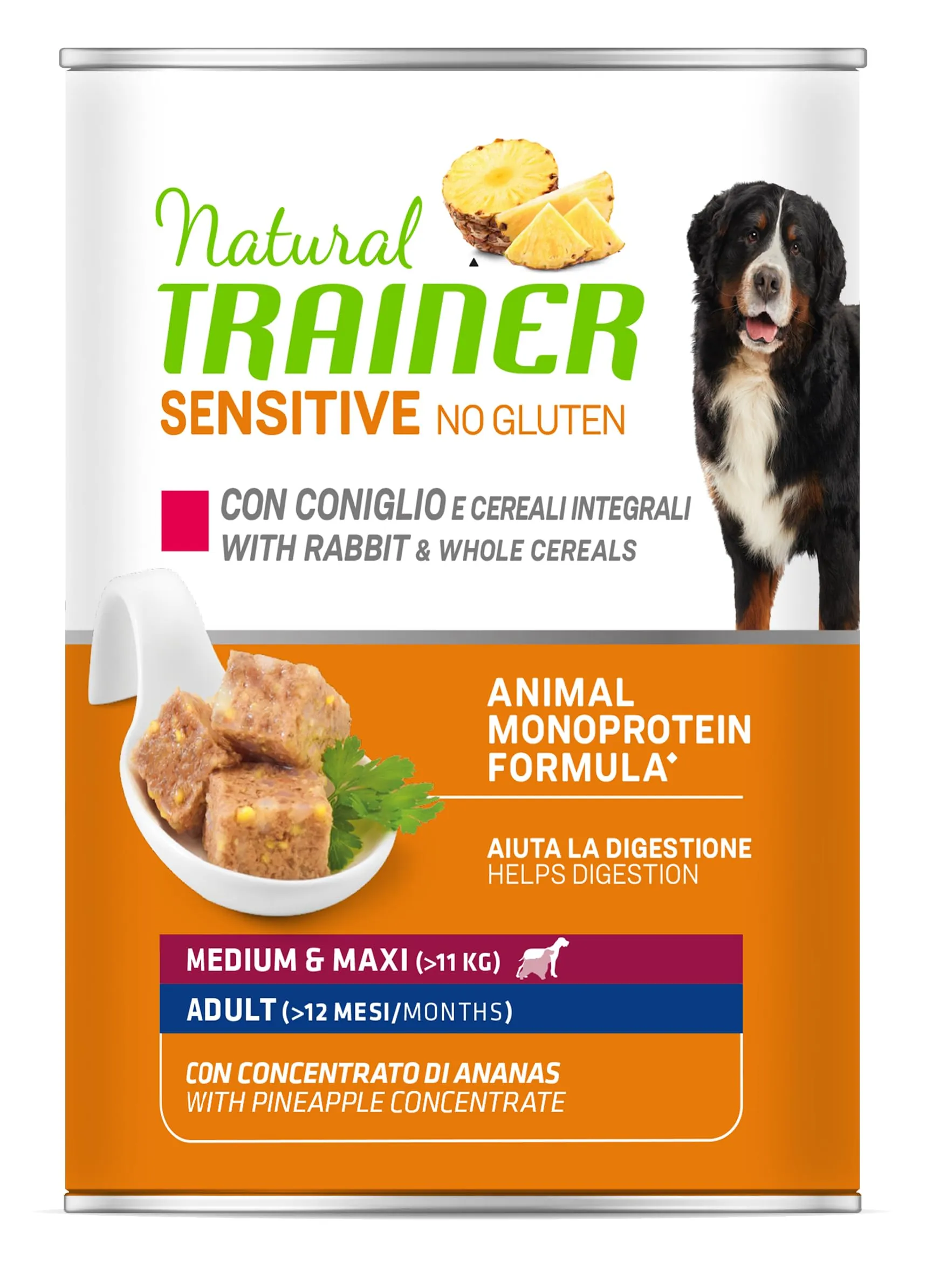 Trainer Natural Sensitive No Gluten Cibo Umido per Cani Medium & Maxi con Coniglio, 12 x 400 g - immagine 3