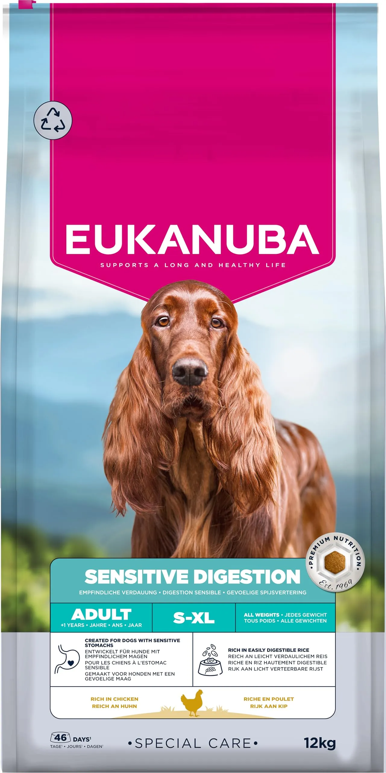 Eukanuba Sensitive Digestion - Crocchette per cani con pollo e riso, 12 kg - immagine 10