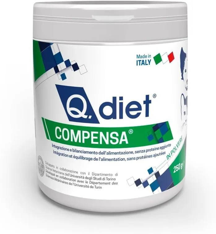 Q Diet Compensa per Cane e Gatto, 250g in Polvere - immagine 1