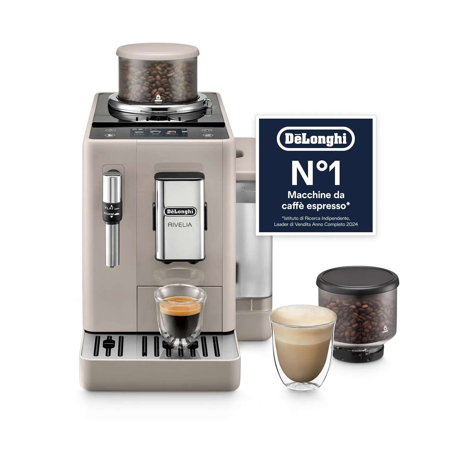 De'Longhi Rivelia Perfetto EXAM440.35.BG Macchina da Caffè Automatica, Beige - immagine 1