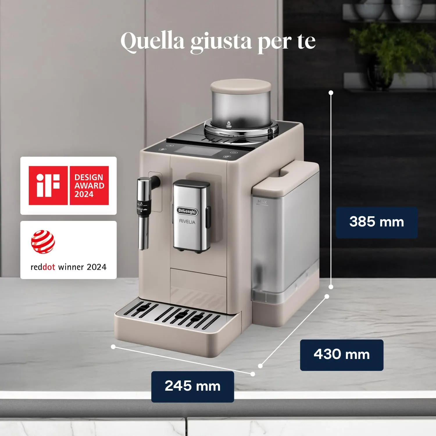 De'Longhi Rivelia Perfetto EXAM440.35.BG Macchina da Caffè Automatica, Beige - immagine 3