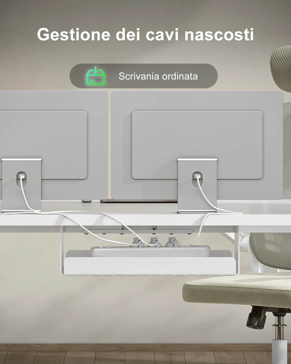 Devoko Scrivania Regolabile in Altezza 120x80 cm Bianco con Ruote - immagine 5