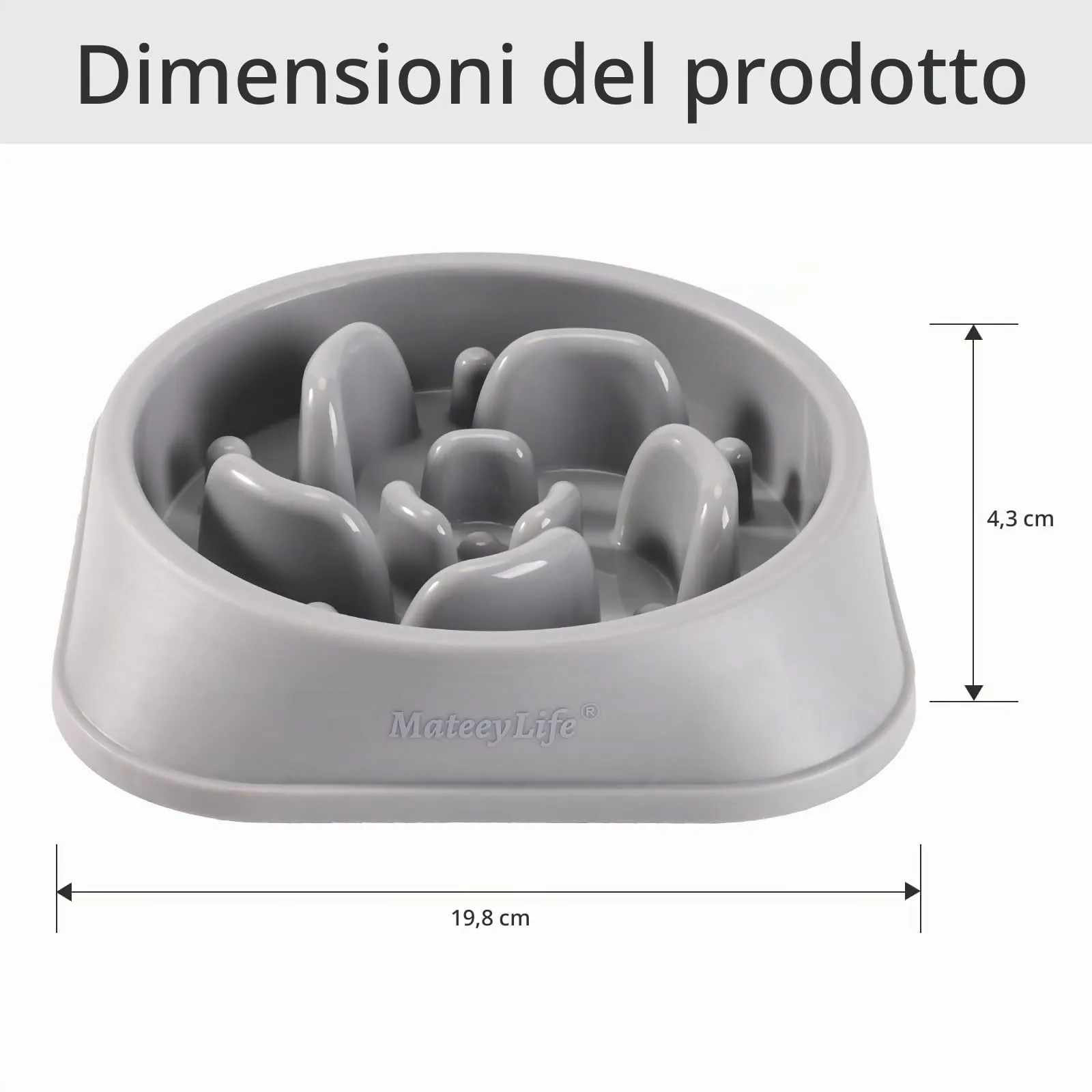 MateeyLife Ciotola per cani con alimentazione lenta Bloat Stop Labirinto, antiscivolo, taglia medio - immagine 3
