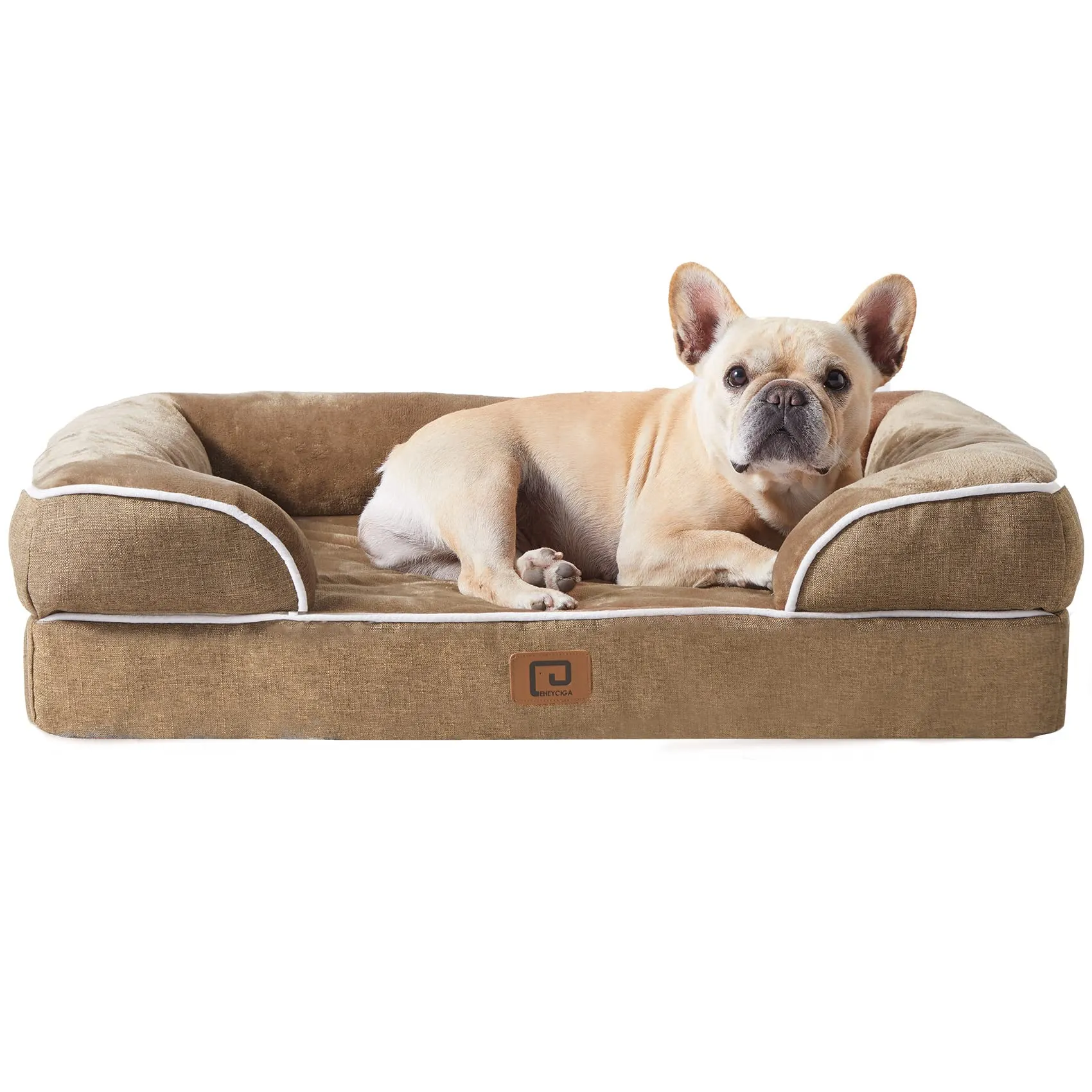 EHEYCIGA Cuccia Cane Interno Taglia Media, 76x51x16cm, Cammello - immagine 1