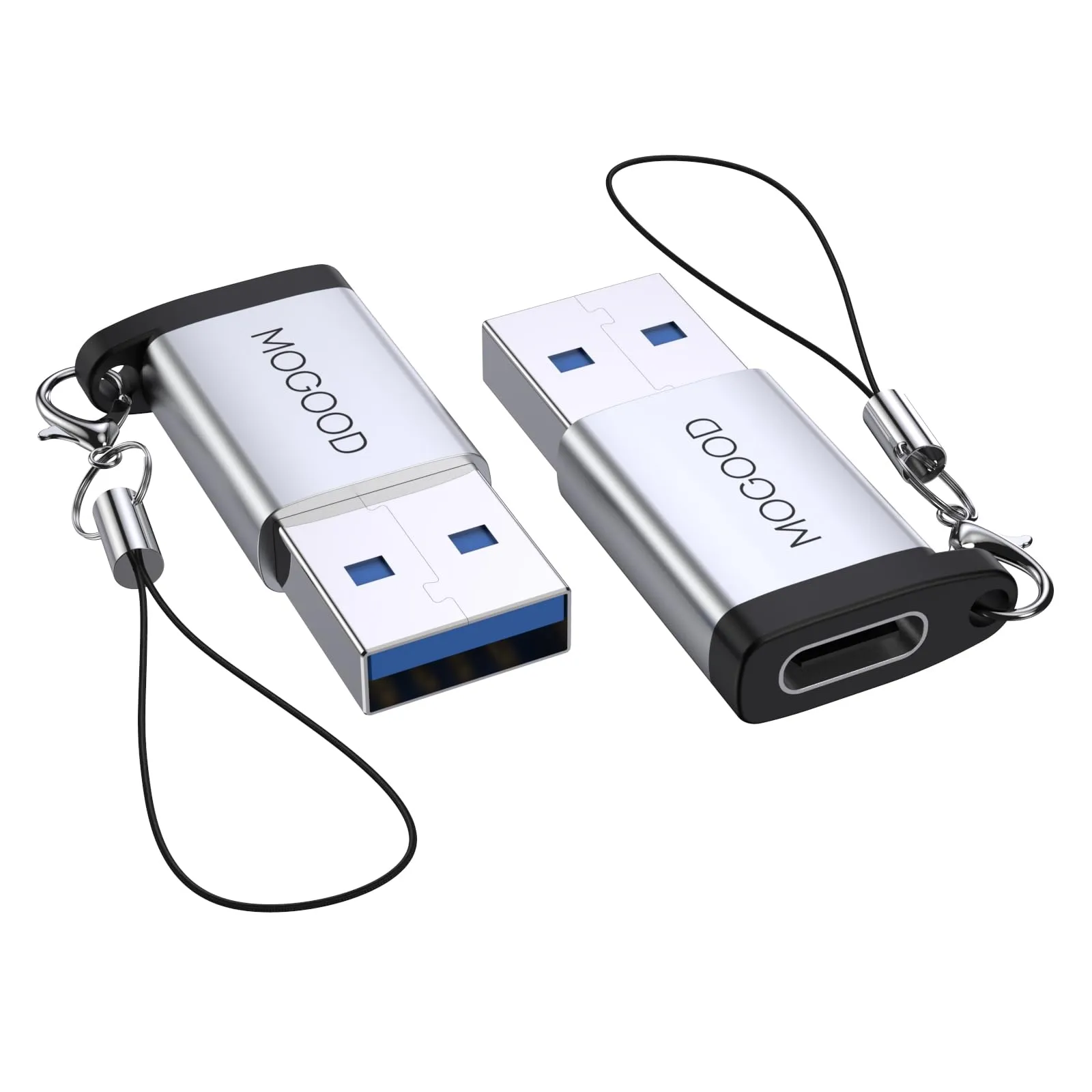 MOGOOD Adattatore USB C USB 3.2 10Gbps, Convertitore USB A USB C, 2 Pack, Argento - immagine 1