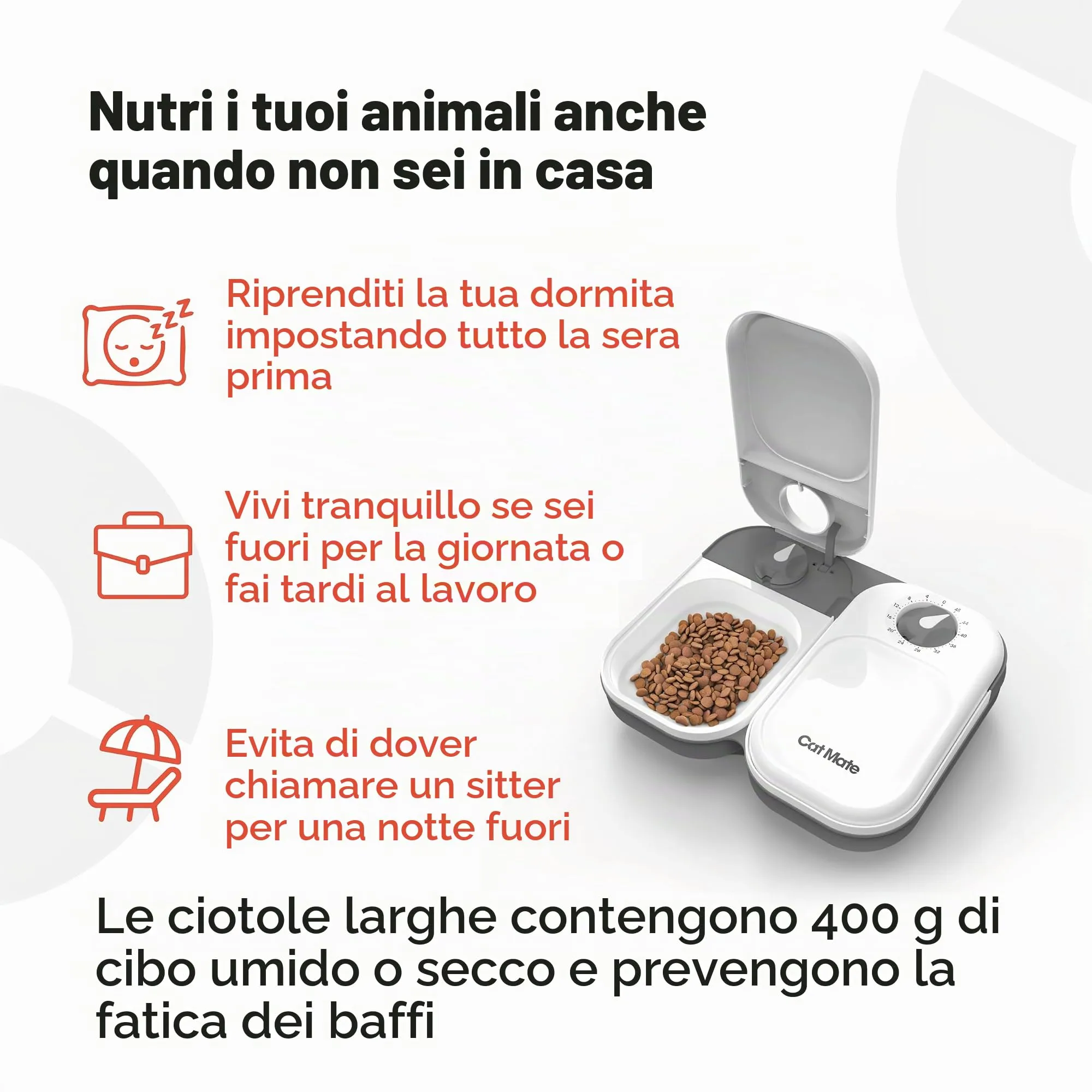 Cat Mate C200 Distributore Automatico di Cibo per 2 pasti, Bianco - immagine 5
