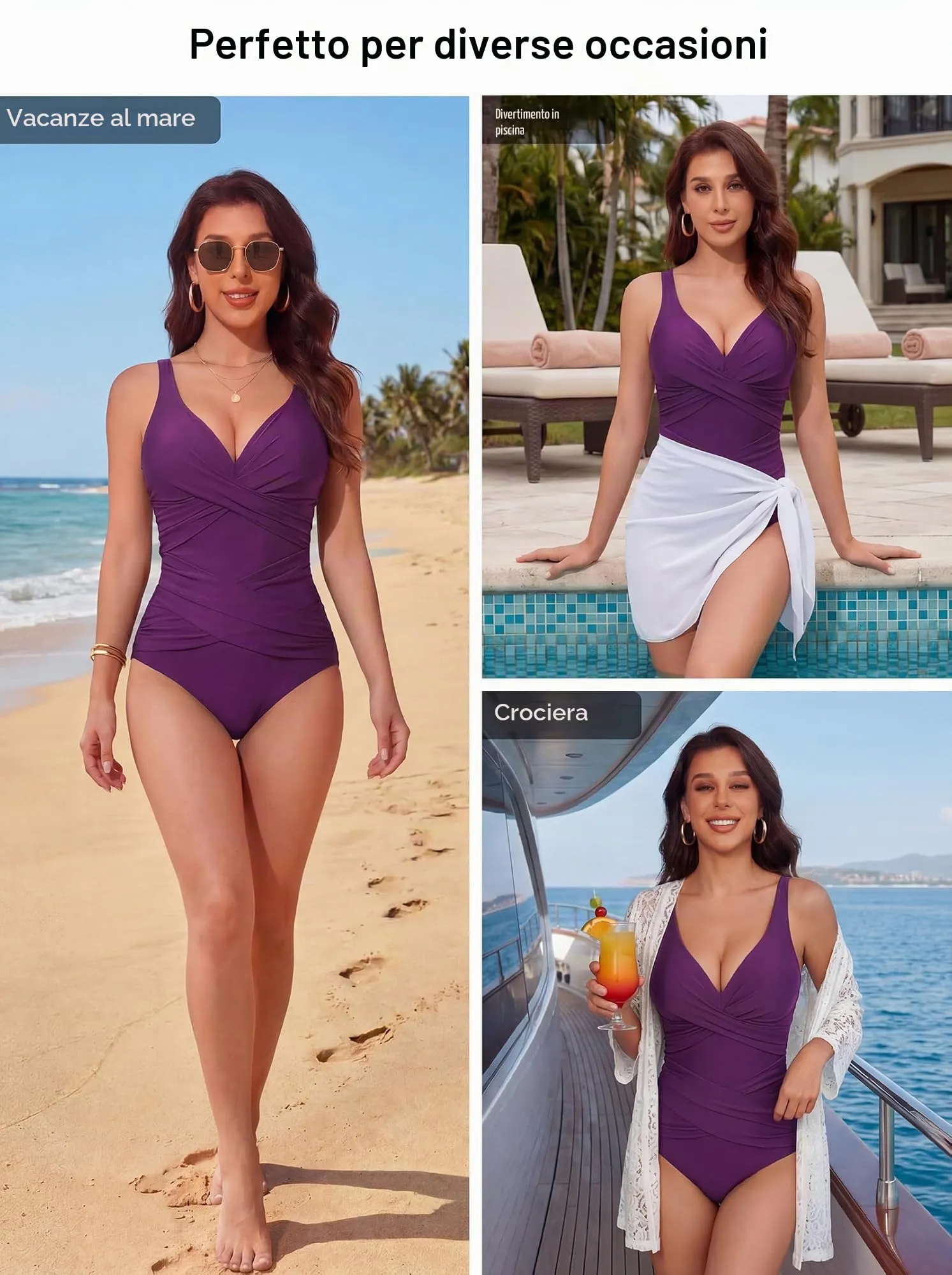 Smismivo Costume da Bagno Intero da Donna con Controllo della Pancia e Push up Halter Imbottito - immagine 6