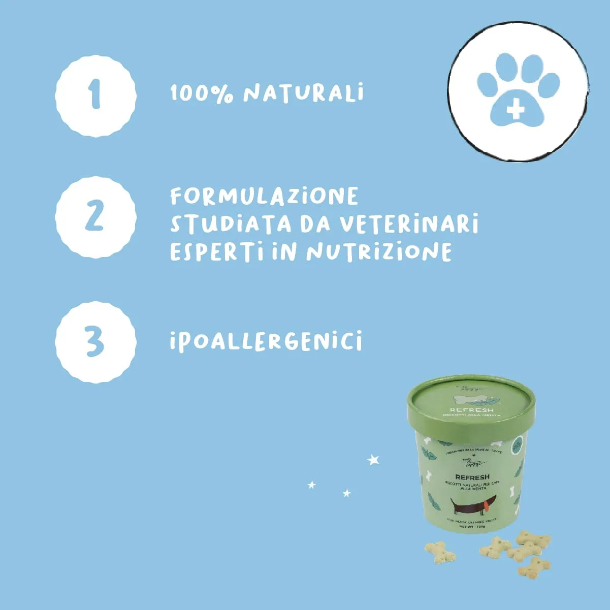 Hygge Dog Refresh Biscotti per Cani gusto Menta, 100% Naturali, Set x3, 300 g - immagine 3