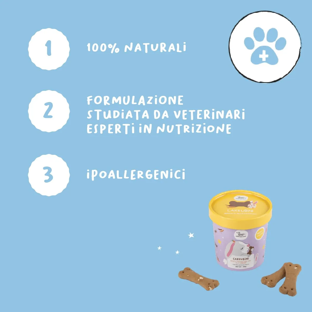 Hygge Dog Biscotti per Cani alla Carruba e Fiocchi di Riso, Set x3, 300 g - immagine 3