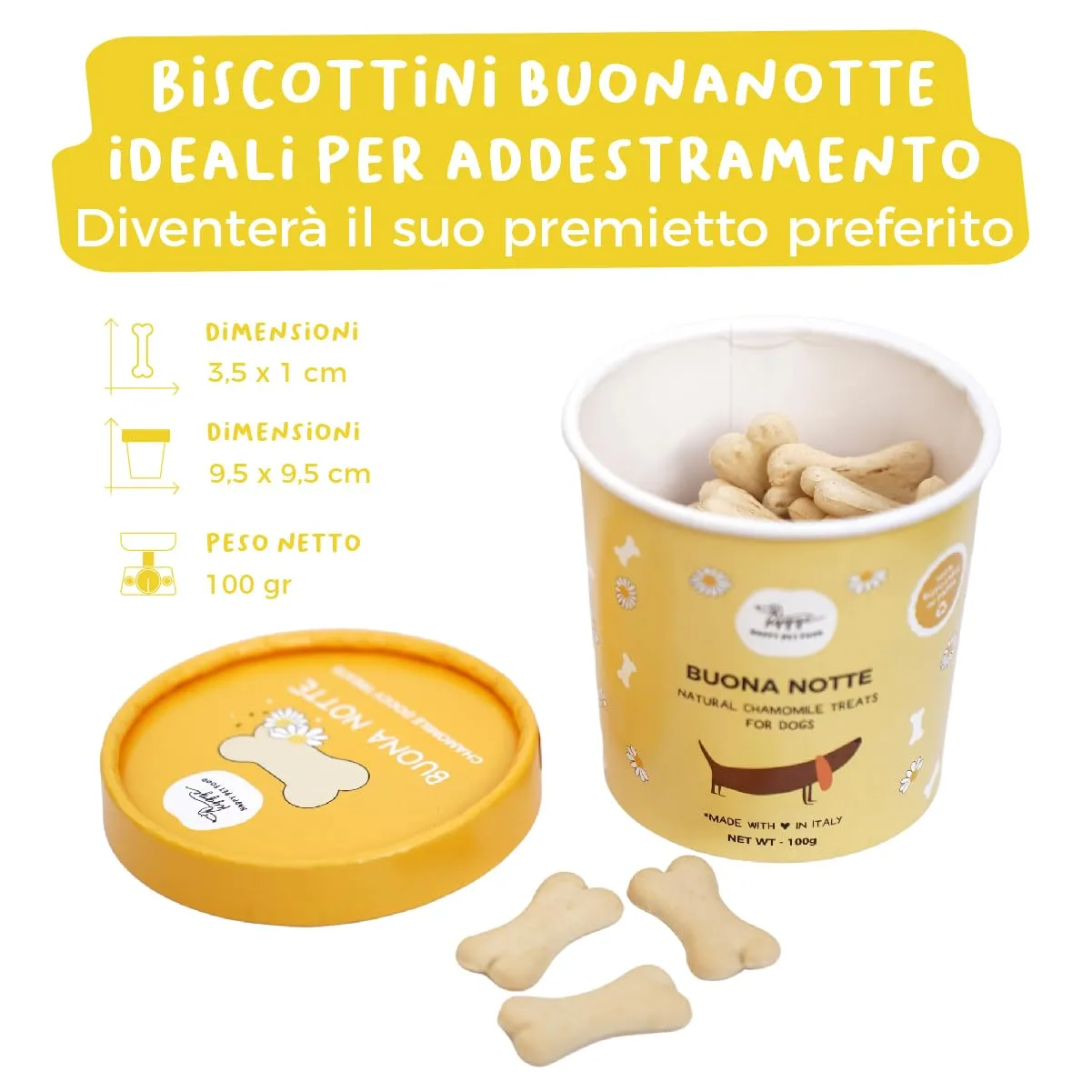 Hygge Dog Biscotti per Cani Buonanotte con Camomilla e Valeriana, Set x3, 300 g - immagine 2