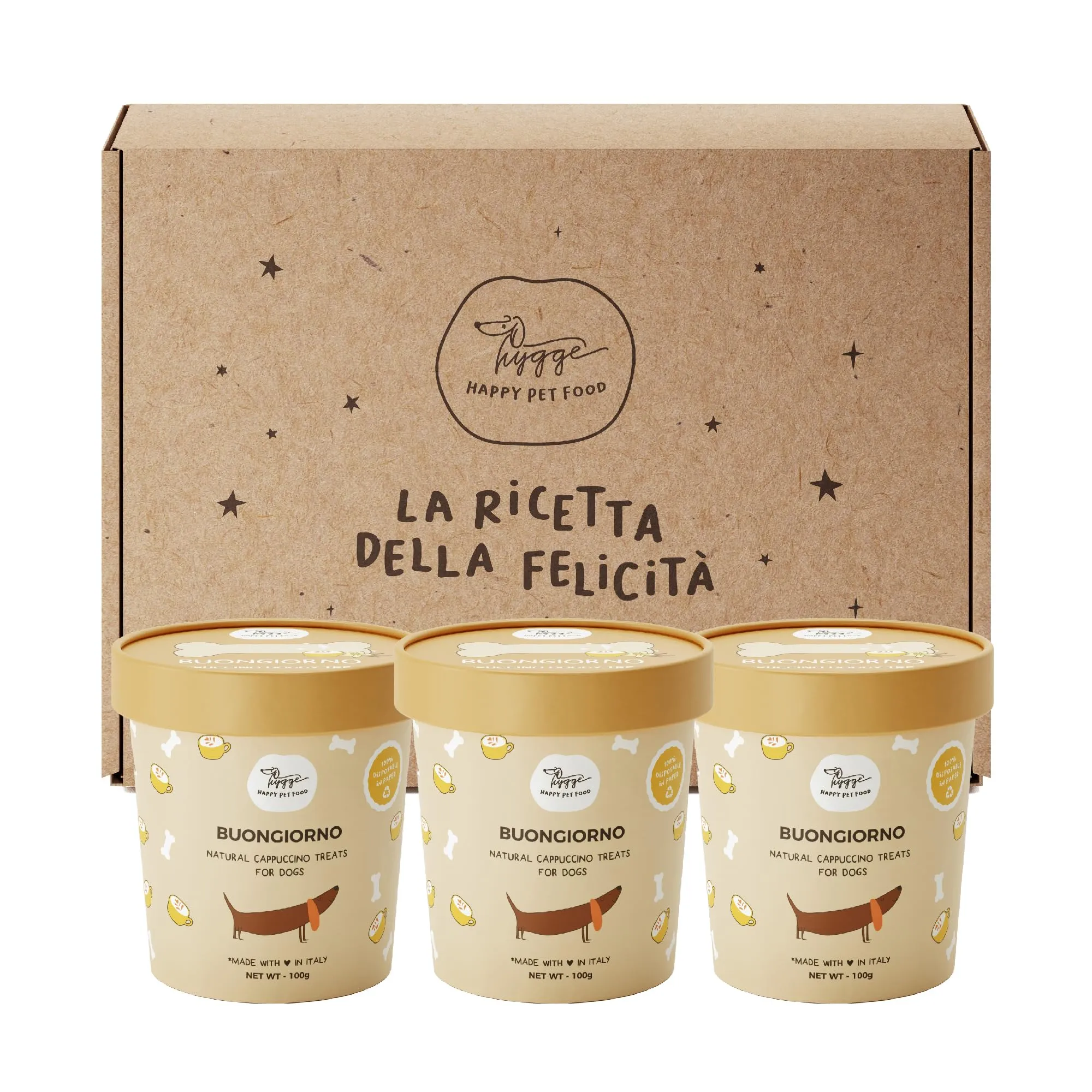 Hygge Dog Biscotti per Cani alla Vaniglia e Cappuccino, Set x3, 300 g - immagine 1