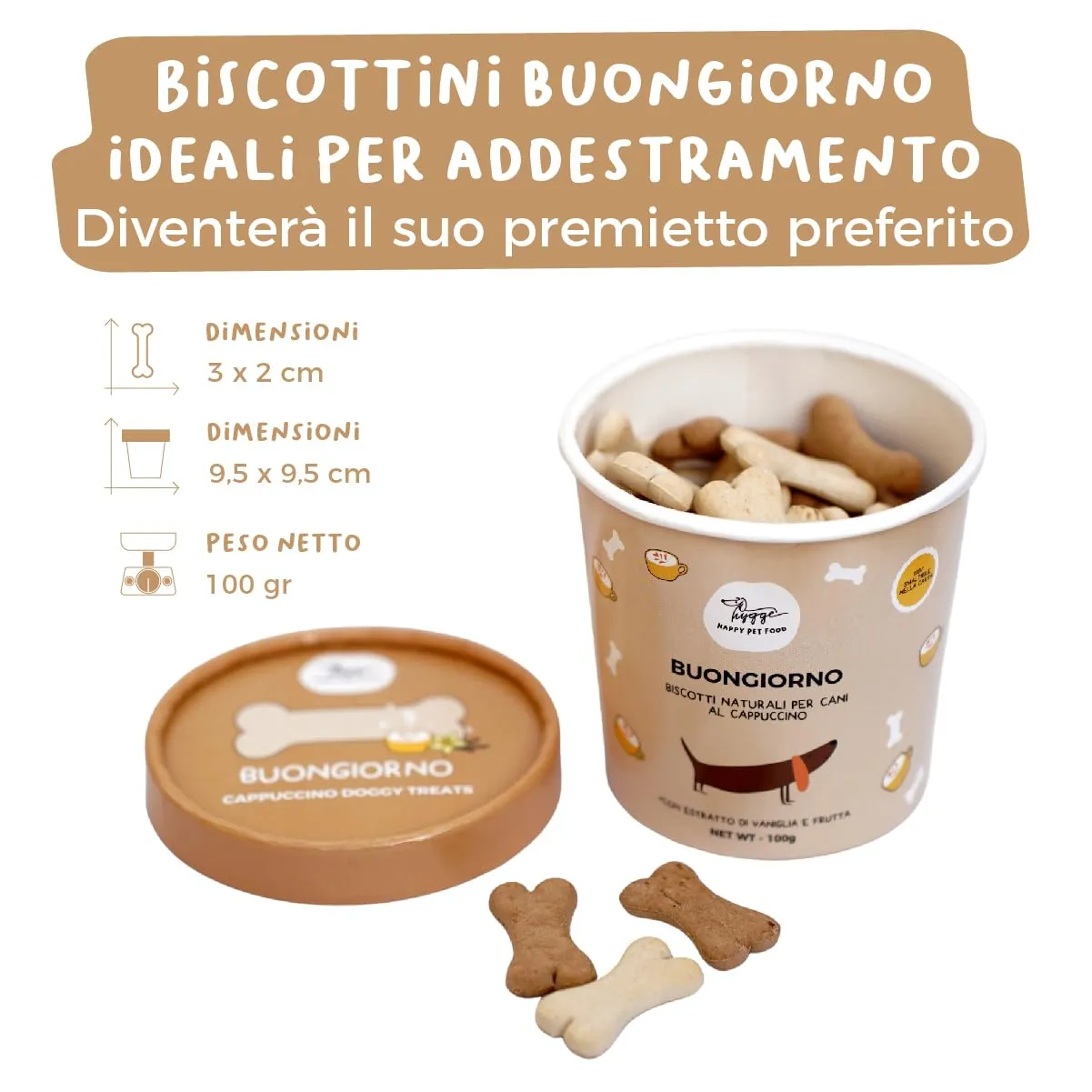 Hygge Dog Biscotti per Cani alla Vaniglia e Cappuccino, Set x3, 300 g - immagine 2