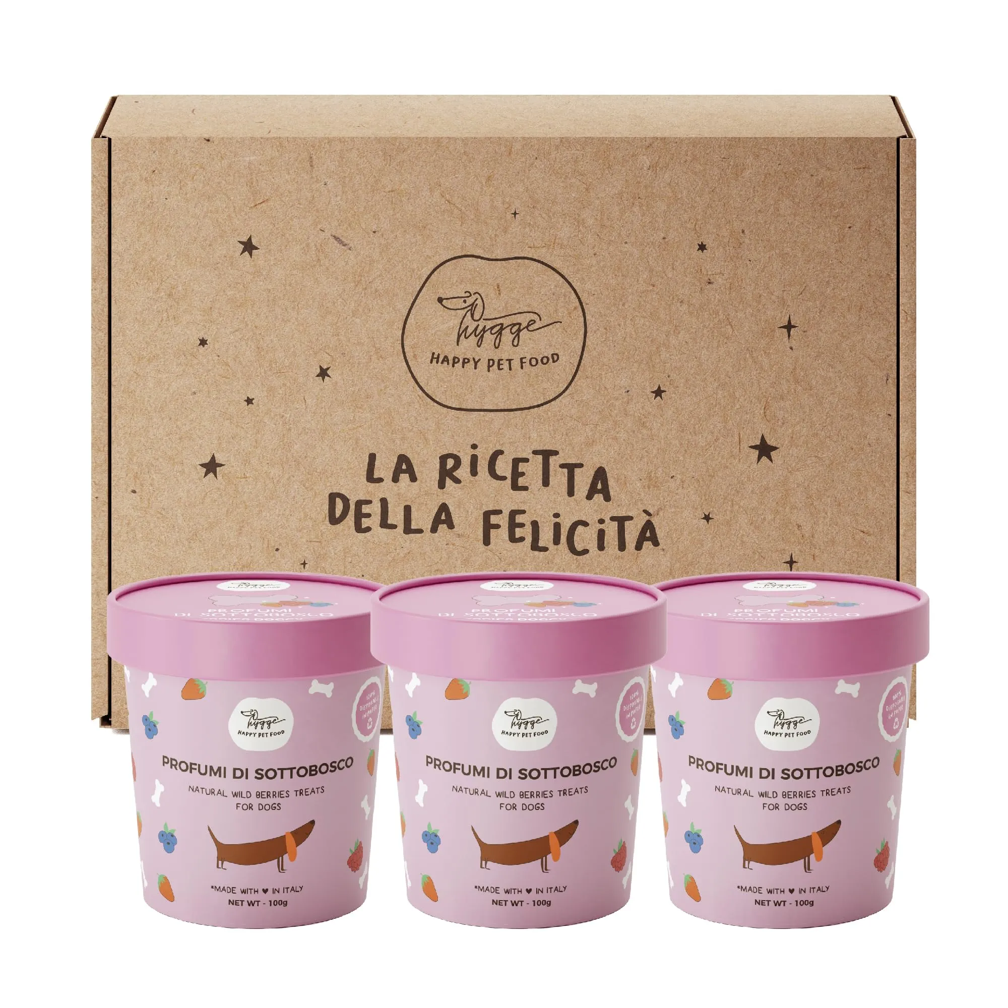 Hygge Biscotti per Cani ai Frutti Rossi, 100% Naturali, Set x3, 300 g - immagine 1