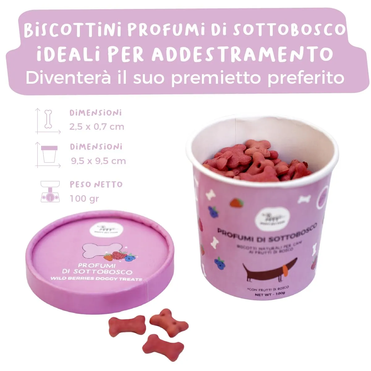 Hygge Biscotti per Cani ai Frutti Rossi, 100% Naturali, Set x3, 300 g - immagine 2