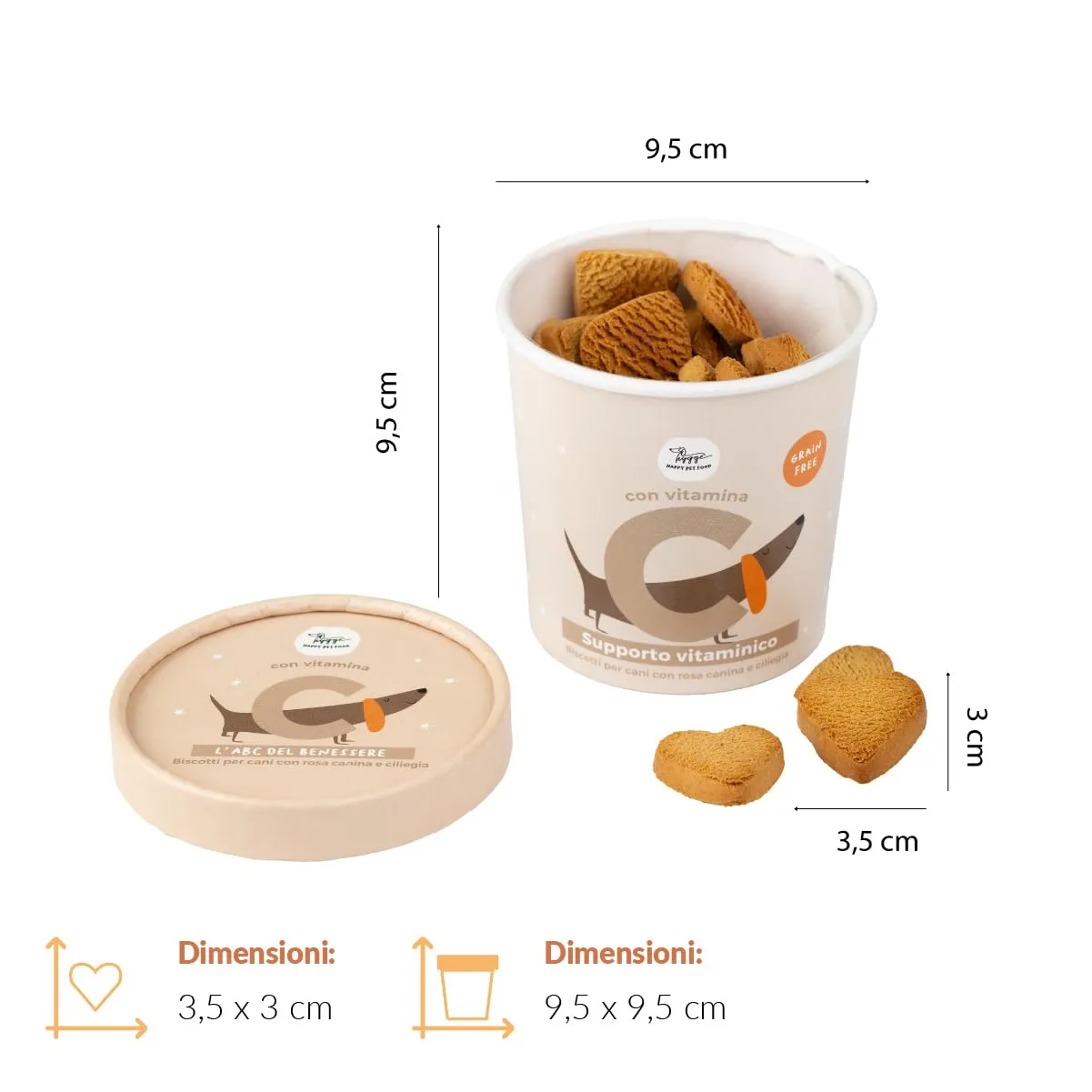 Hygge Dog Biscotti per Cani Senza Cereali Ciliegia e Rosa con Vitamina C, 100 g - immagine 6
