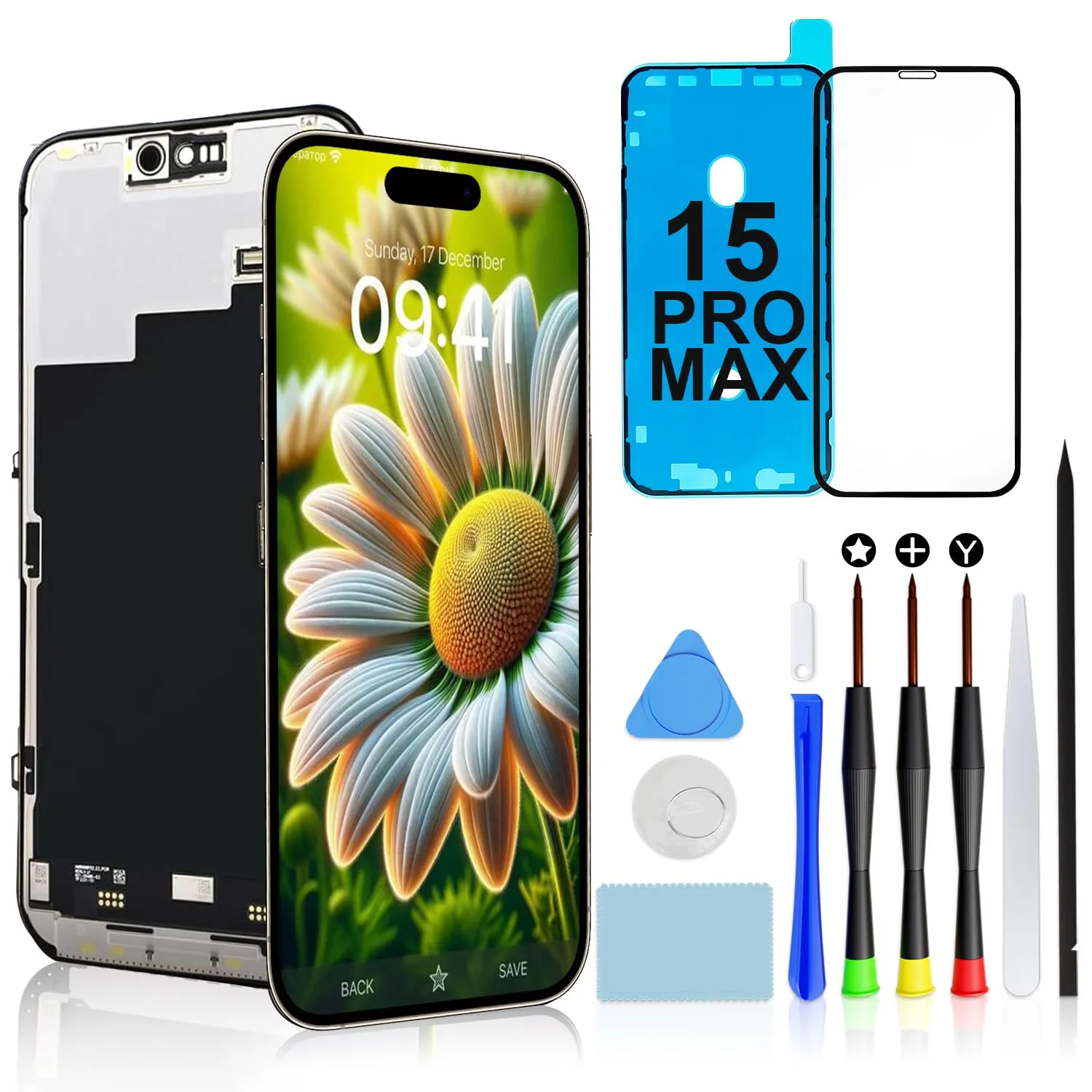Brinonac Display LCD Sostituzione Digitizer per iPhone 15 Pro Max 6,7" FHD - immagine 1