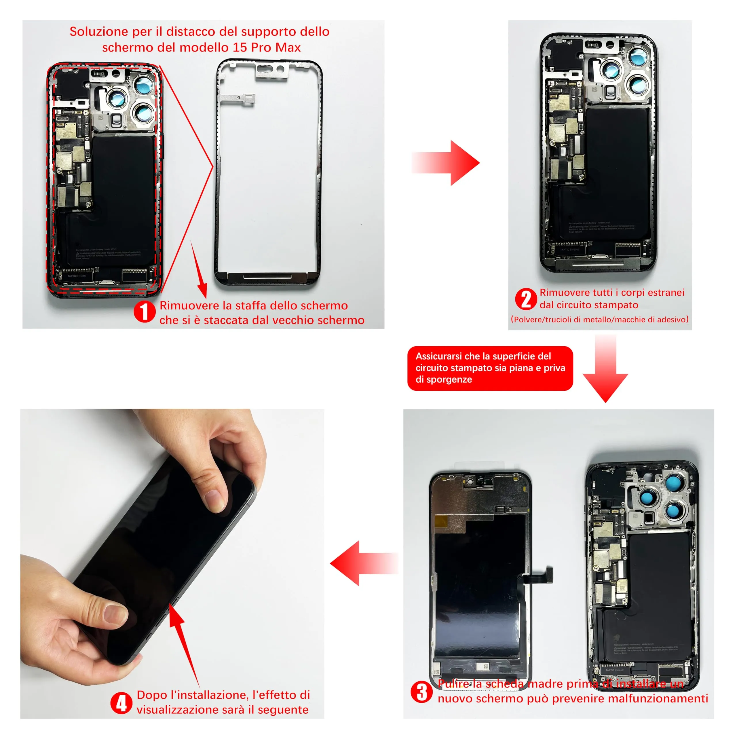Brinonac Display LCD Sostituzione Digitizer per iPhone 15 Pro Max 6,7" FHD - immagine 9