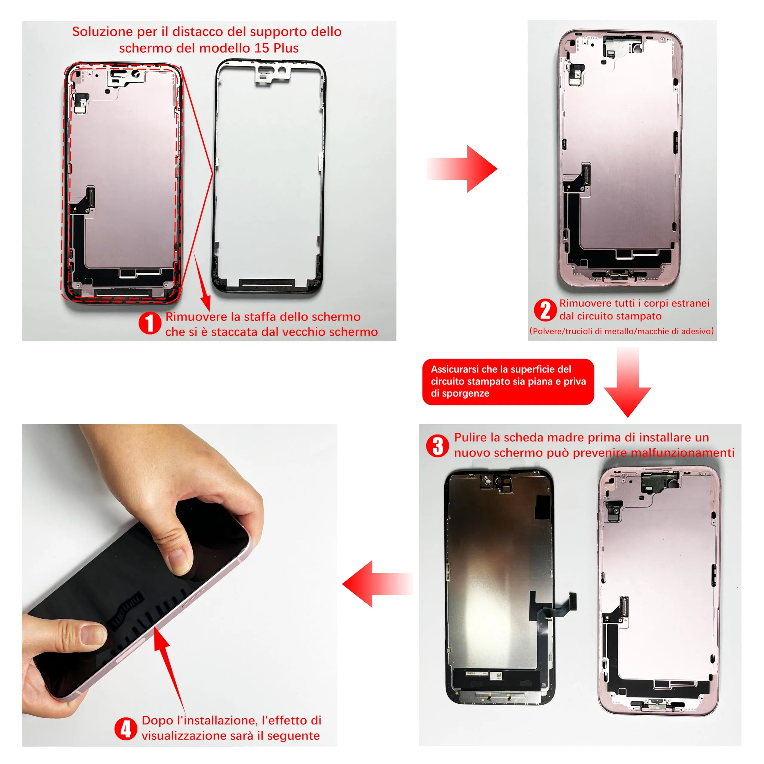 Brinonac Display LCD per iPhone 15 Plus 6,7" FHD COF Sostituzione Digitizer - immagine 9