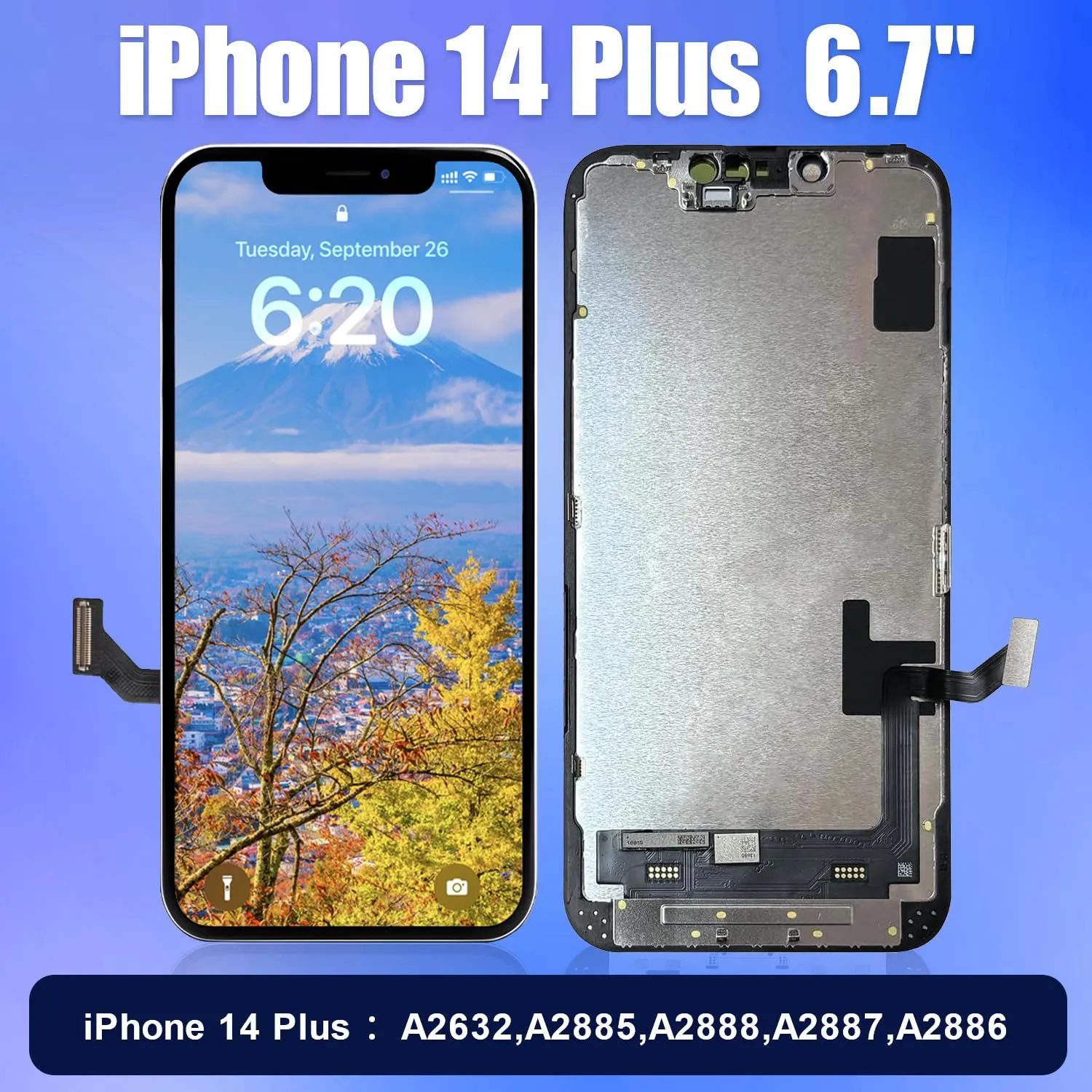 Brinonac Display LCD per iPhone 14 Plus 6,7" FHD COF Sostituzione Digitizer - immagine 2