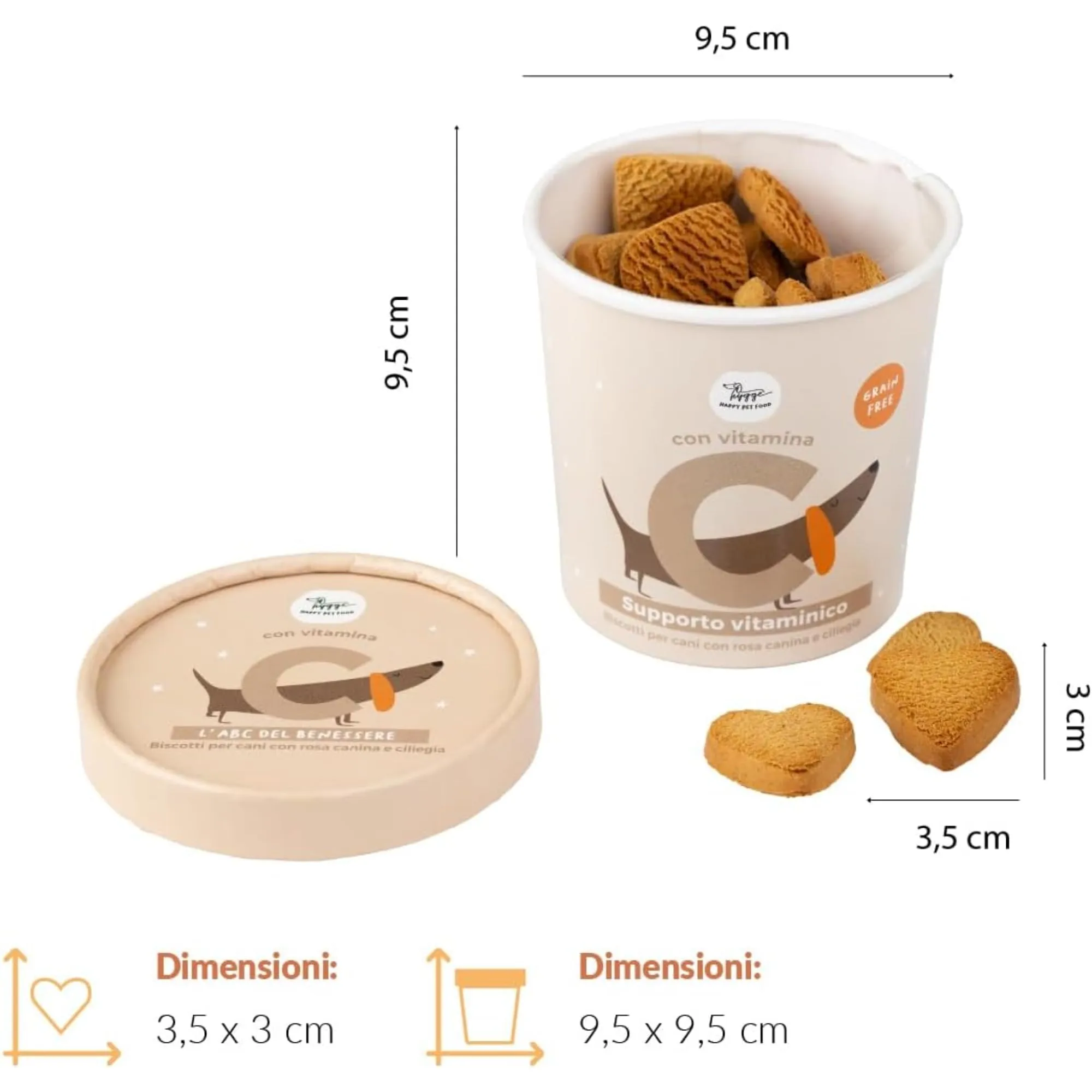 Hygge Dog Biscotti per Cani Senza Cereali Ciliegia e Rosa con Vitamina C, 6 x 100 g - immagine 6