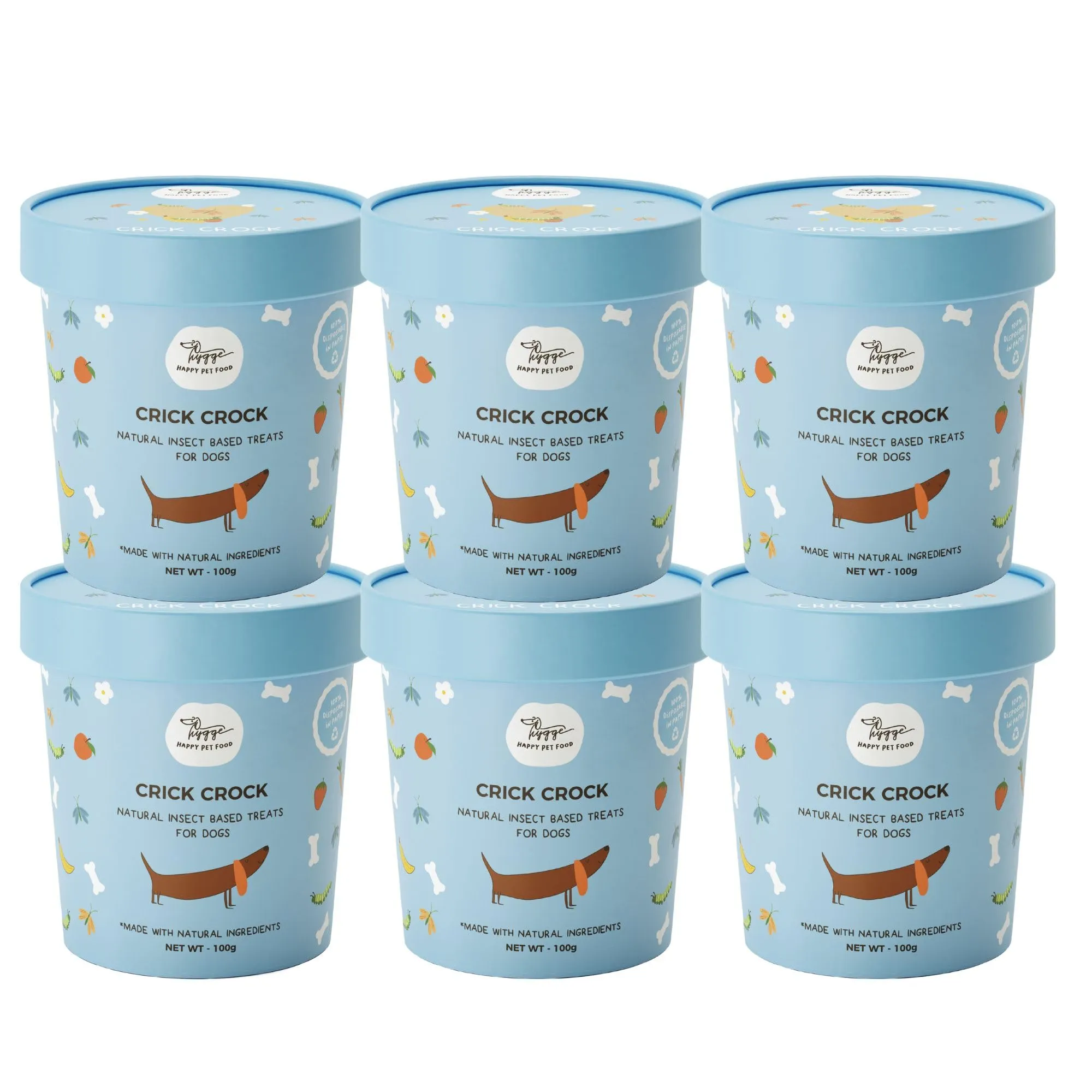 Hygge Dog Crick Crok Biscotti Ipoallergenici per Cani a base di Proteina di Insetto, Senza Cereali, 600g - immagine 1