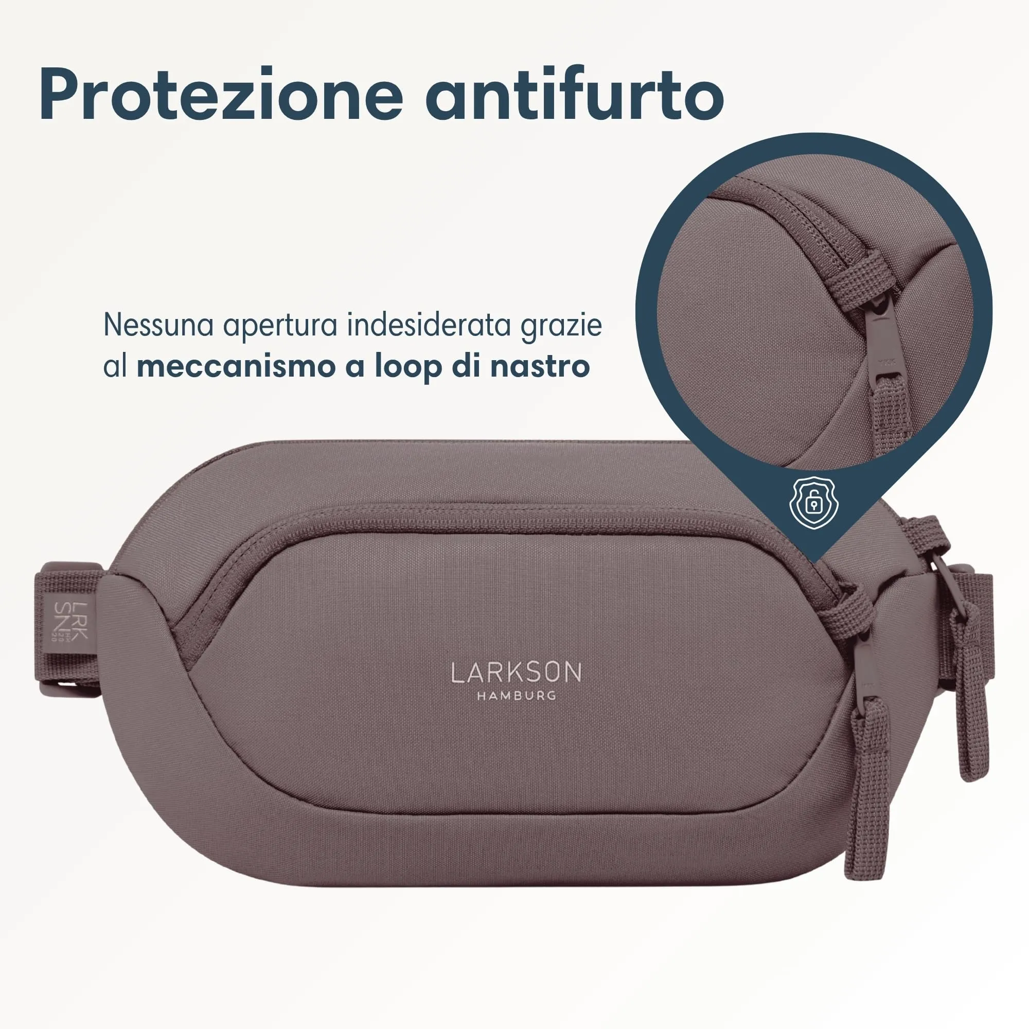 Larkson Helge Marsupio Borsa a Tracolla Marrone con Blocco RFID e Passanti Antifurto - immagine 4