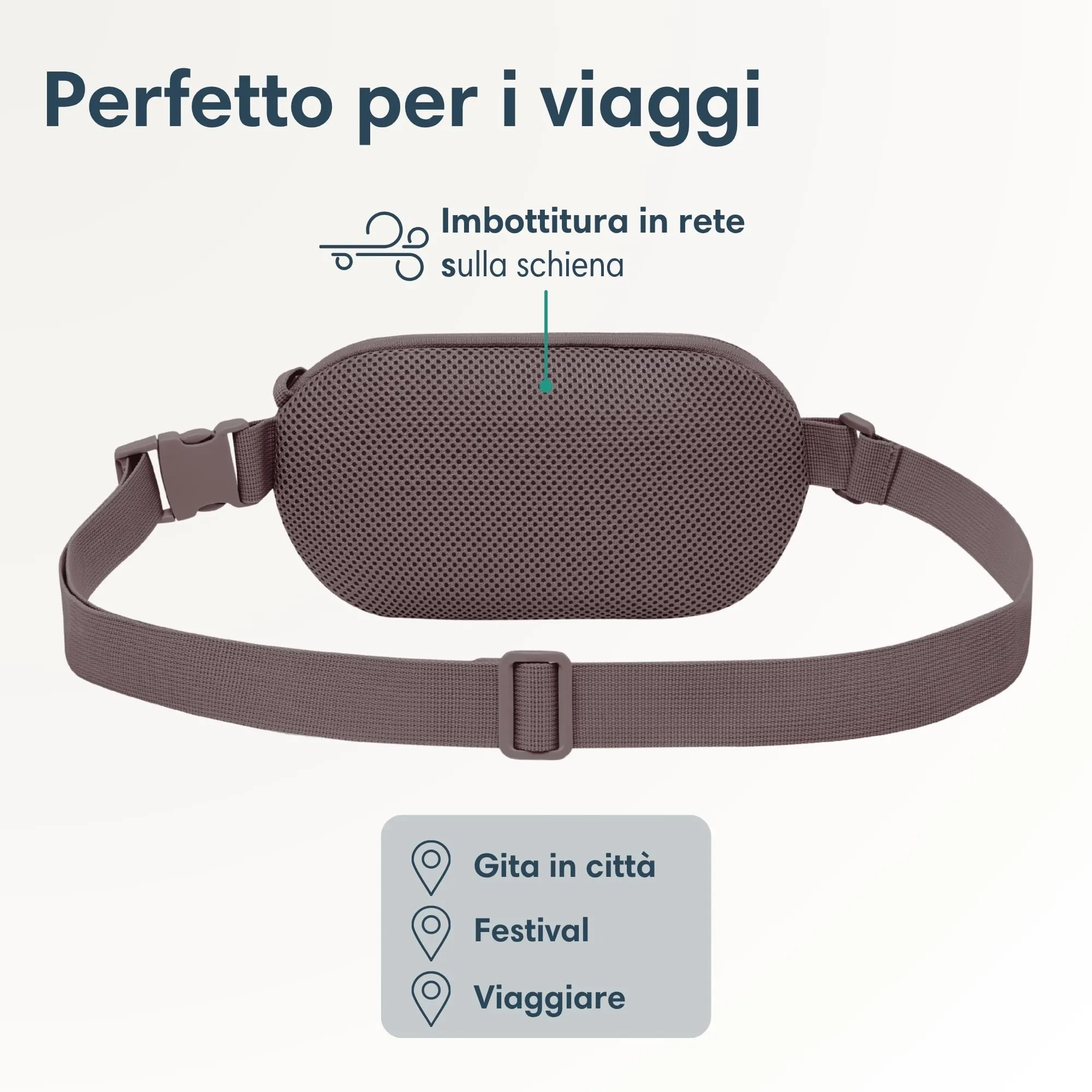 Larkson Helge Marsupio Borsa a Tracolla Marrone con Blocco RFID e Passanti Antifurto - immagine 6