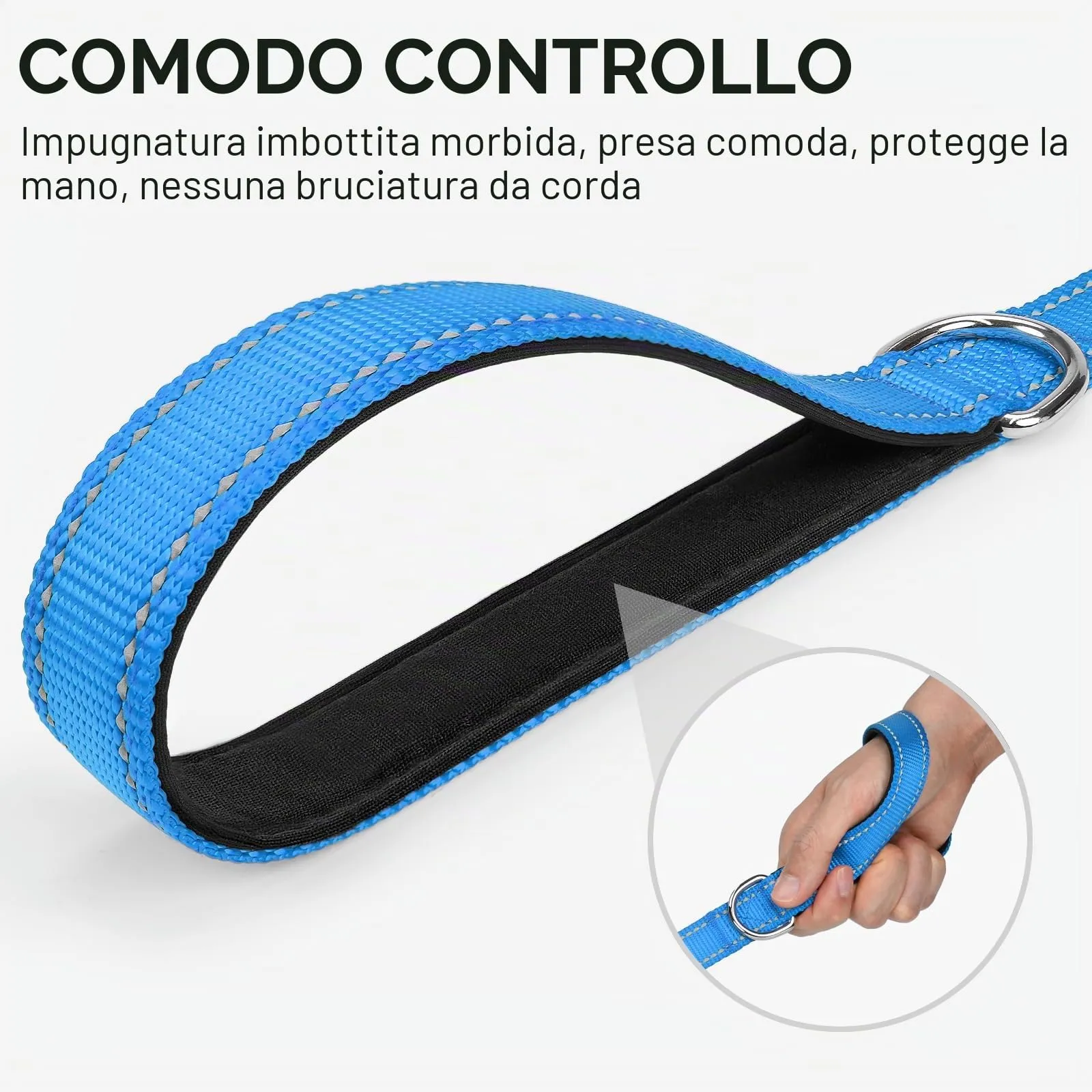 Joytale Guinzaglio per Cani Riflettente Imbottito, 1.8m x 2.5cm, Blu - immagine 3