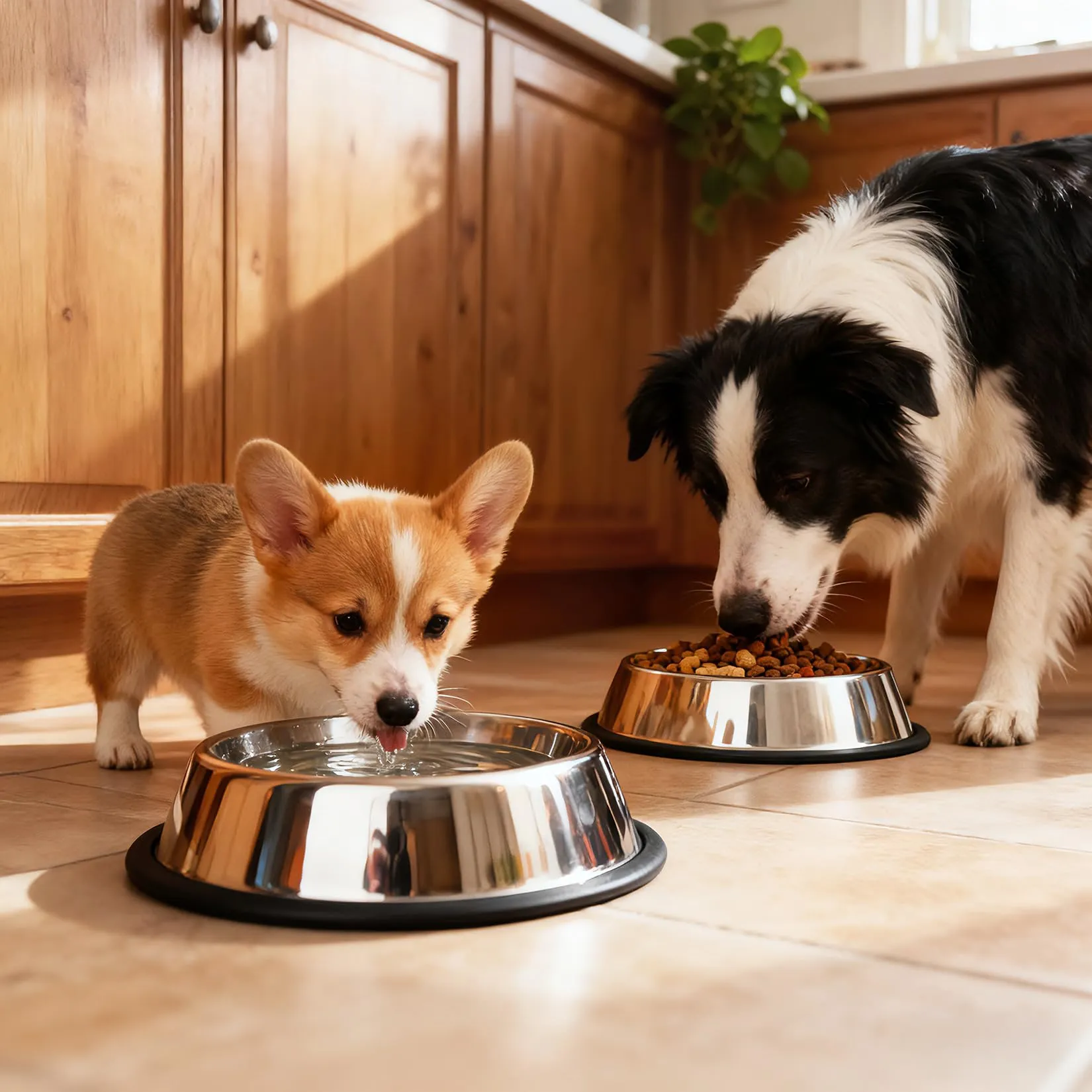 Liuliushun Ciotola per Cani in Acciaio Inox con Base in Gomma, Argento - immagine 7