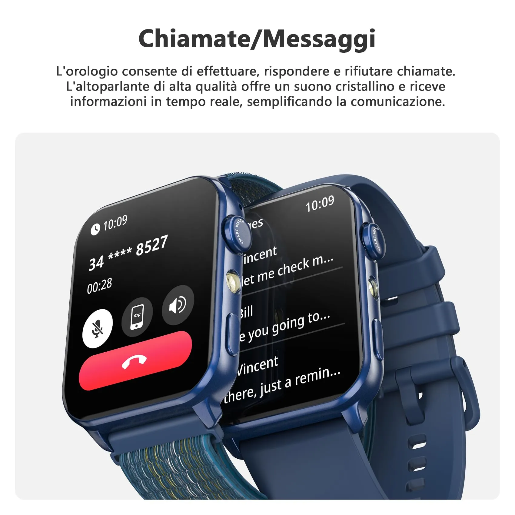 Blackview R30max Smartwatch 1,91'' Bluetooth Call, 100+ Modalità Sportive, Cardiofrequenzimetro, SpO2, Monitoraggio Sonno, Torcia, IP68 per Android e iOS - immagine 3