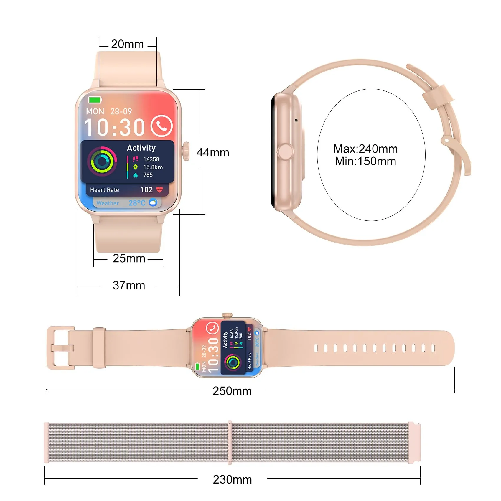 Blackview Smartwatch 1,85'' Bluetooth Call, Fitness Tracker con Cardiofrequenzimetro e Monitoraggio del Sonno per Android e iOS - immagine 7