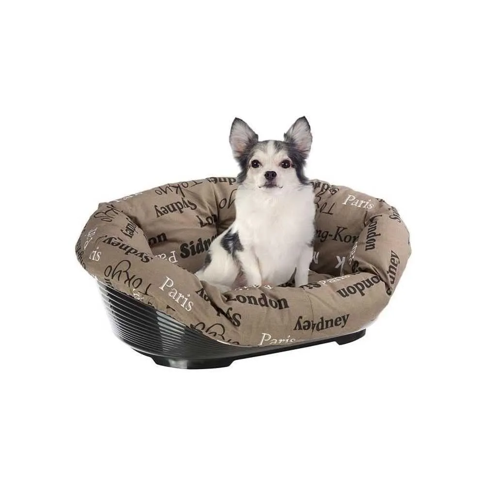 Ferplast Cuccia Gatto e Cane in Plastica con Imbottitura Lavabile, 52 x 39 x 21 cm, Marrone - immagine 6