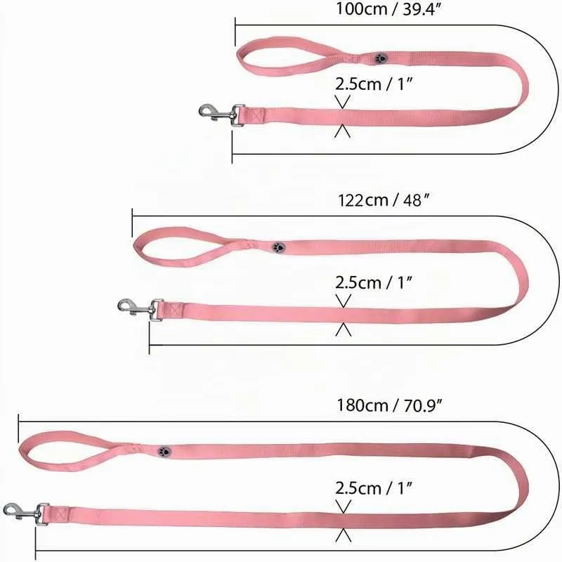 igadgitz Home U7157 Guinzaglio per Cani Imbottito, Rosa, 100cm - immagine 2