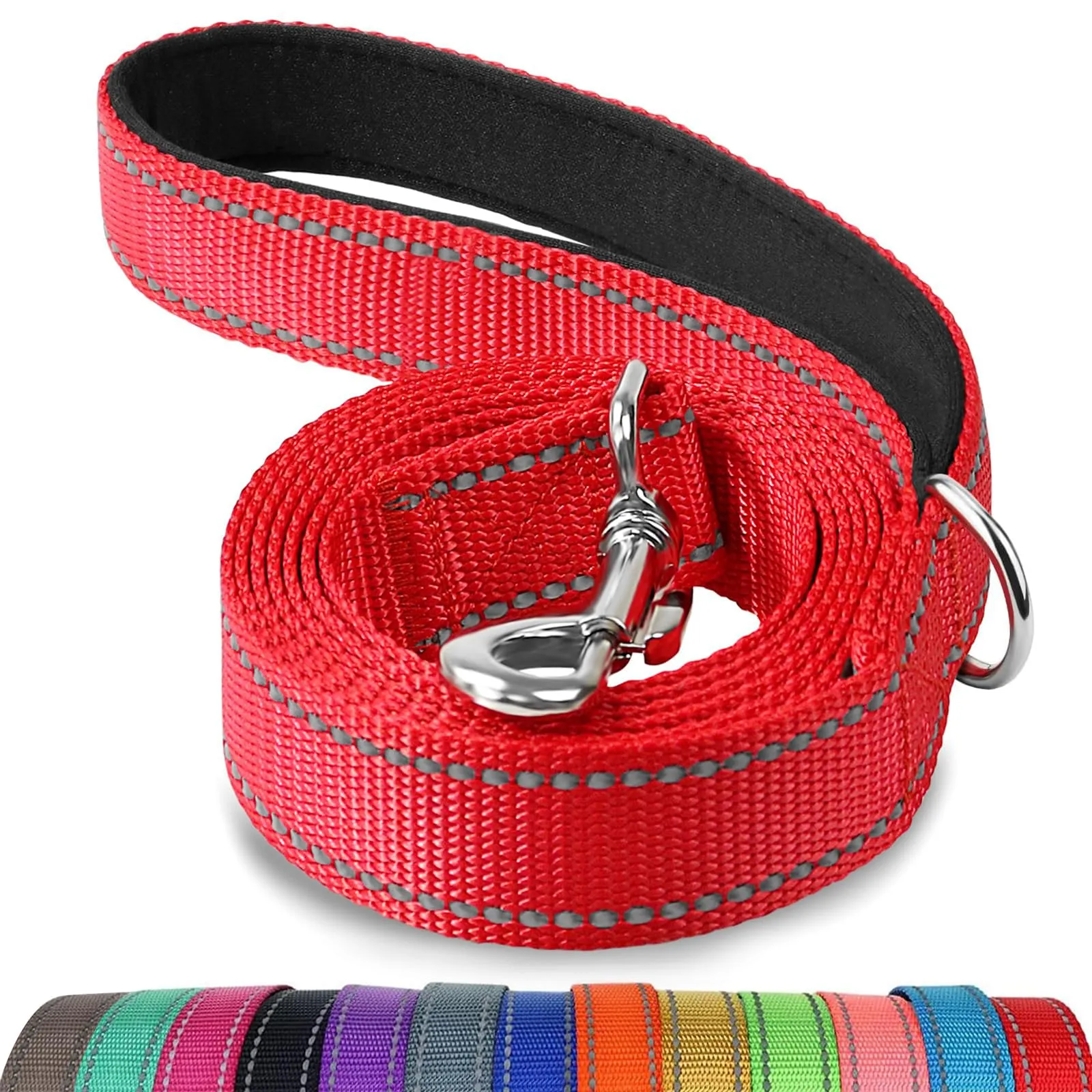 Joytale Guinzaglio per Cani Riflettente Imbottito, 1.8m x 2.5cm, Rosso - immagine 1