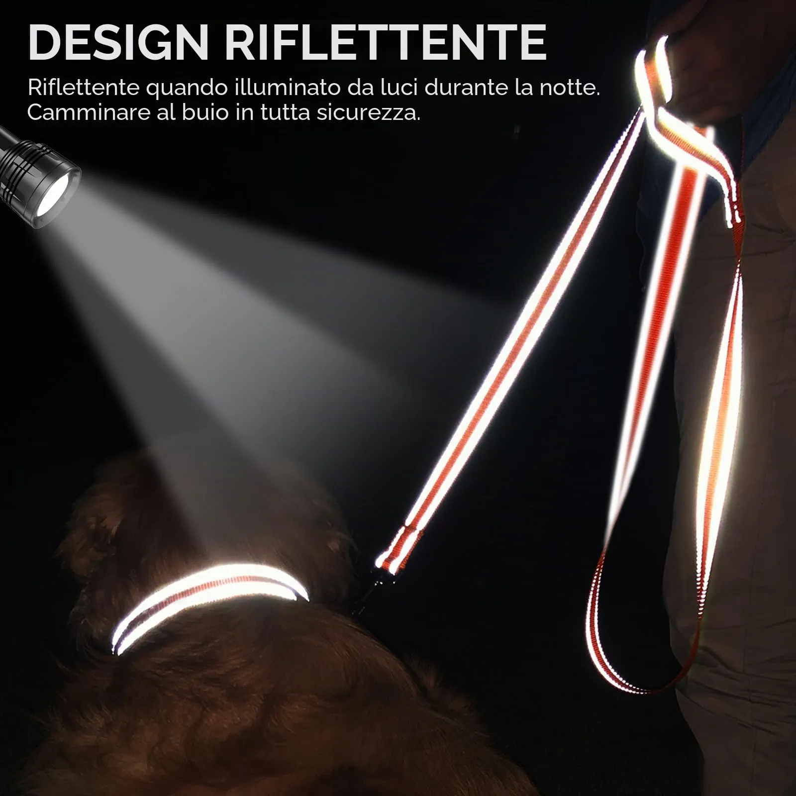 Joytale Guinzaglio per Cani Riflettente Imbottito, 1.8m x 2.5cm, Arancia - immagine 4