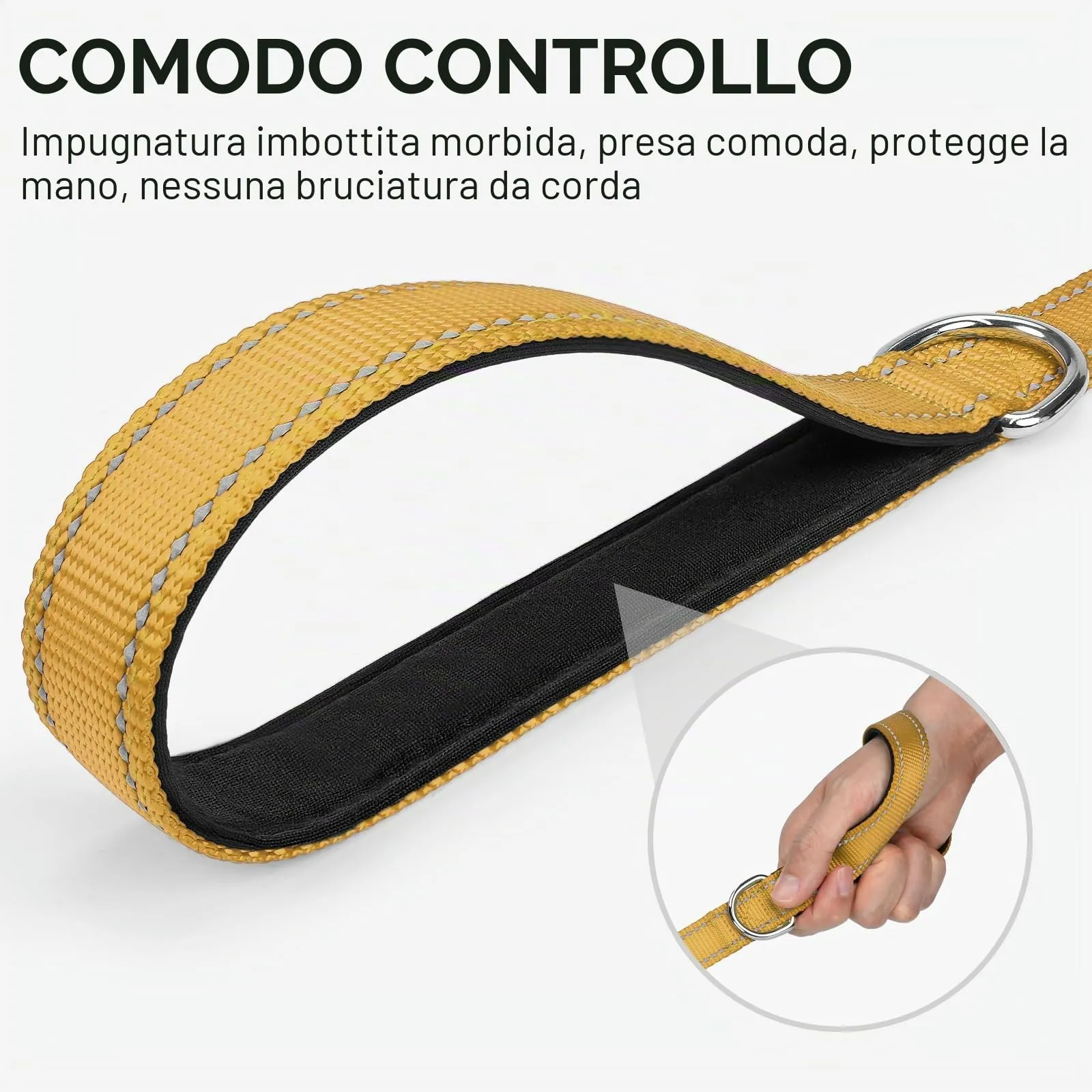 Joytale Guinzaglio per Cani Riflettente Imbottito, 1.8m x 2.5cm, Marrone - immagine 3