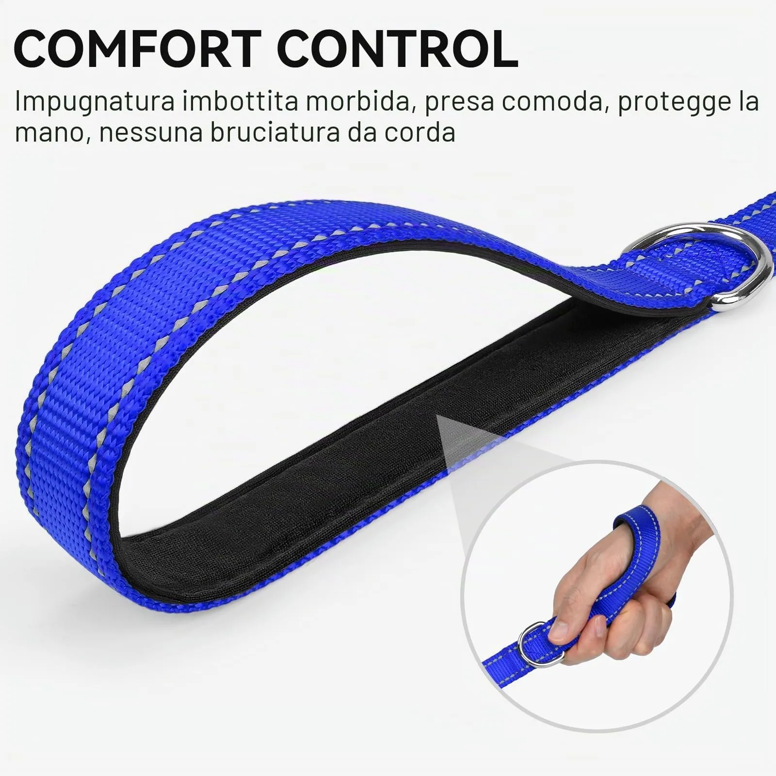 Joytale Guinzaglio per Cani Riflettente Imbottito, 1.8m x 2cm, Blu Navy - immagine 3