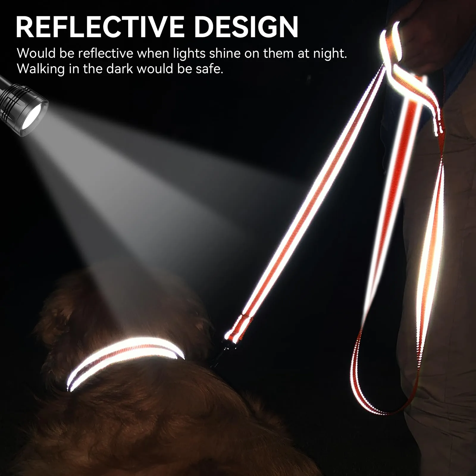 Joytale Guinzaglio per Cani Riflettente Imbottito, 1.8m x 2cm, Arancia - immagine 4