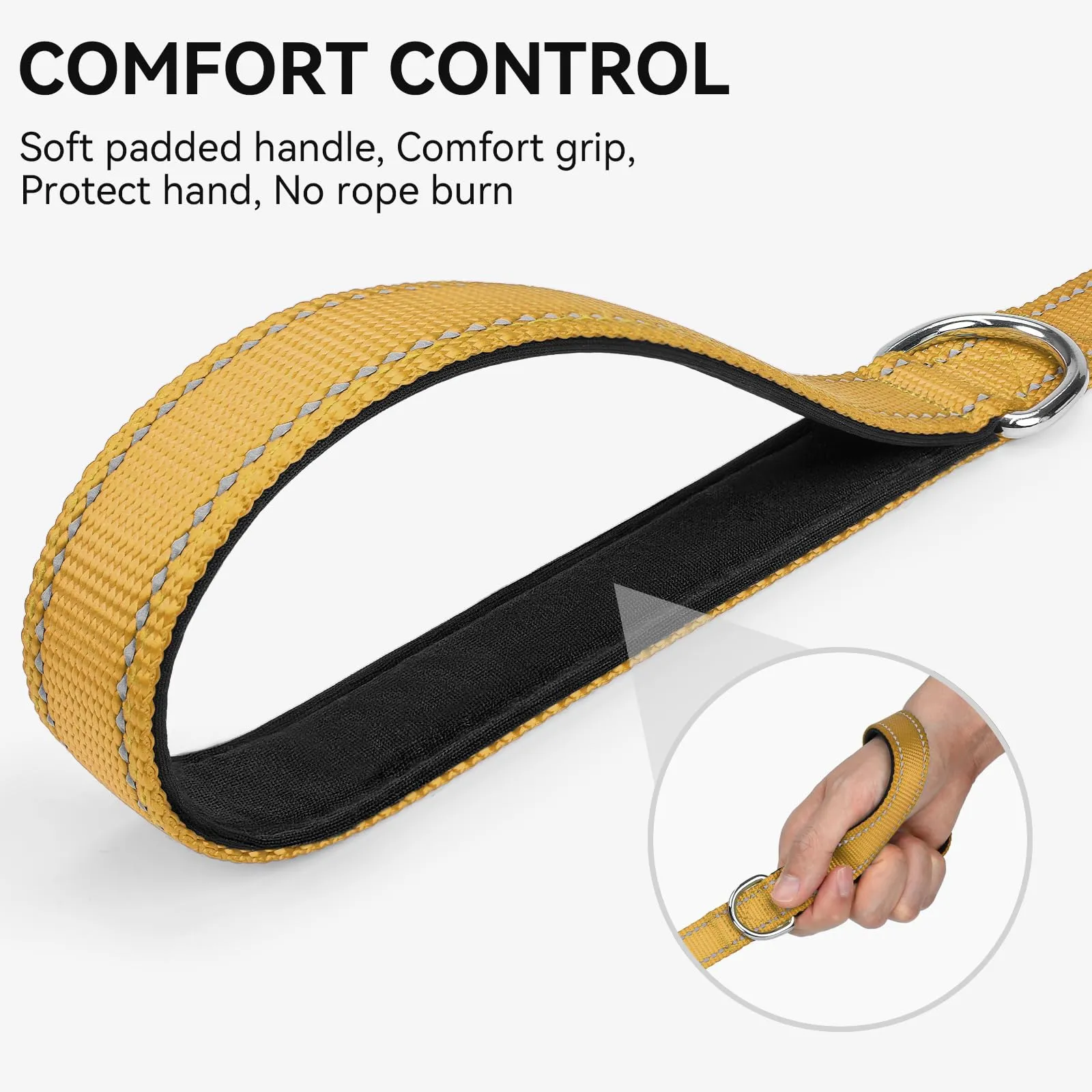 Joytale Guinzaglio per Cani Riflettente Imbottito, 1.8m x 2cm, Marrone - immagine 3