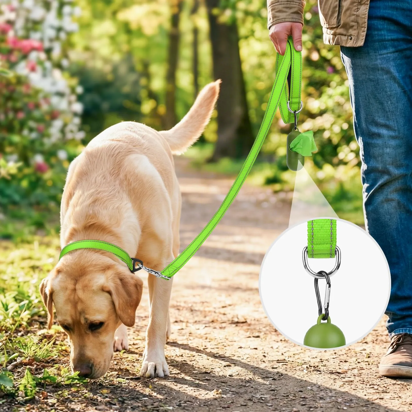 Joytale Guinzaglio per Cani Riflettente Imbottito, 1.8m x 2cm, Verde - immagine 2