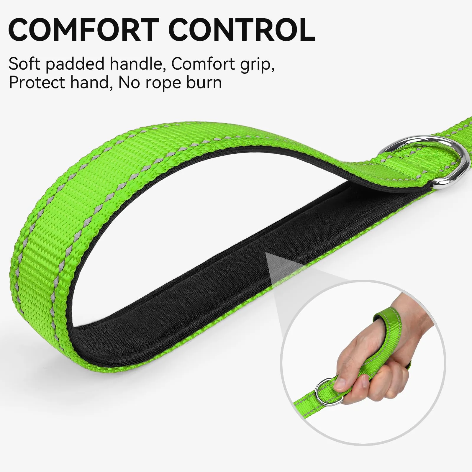 Joytale Guinzaglio per Cani Riflettente Imbottito, 1.8m x 2cm, Verde - immagine 3