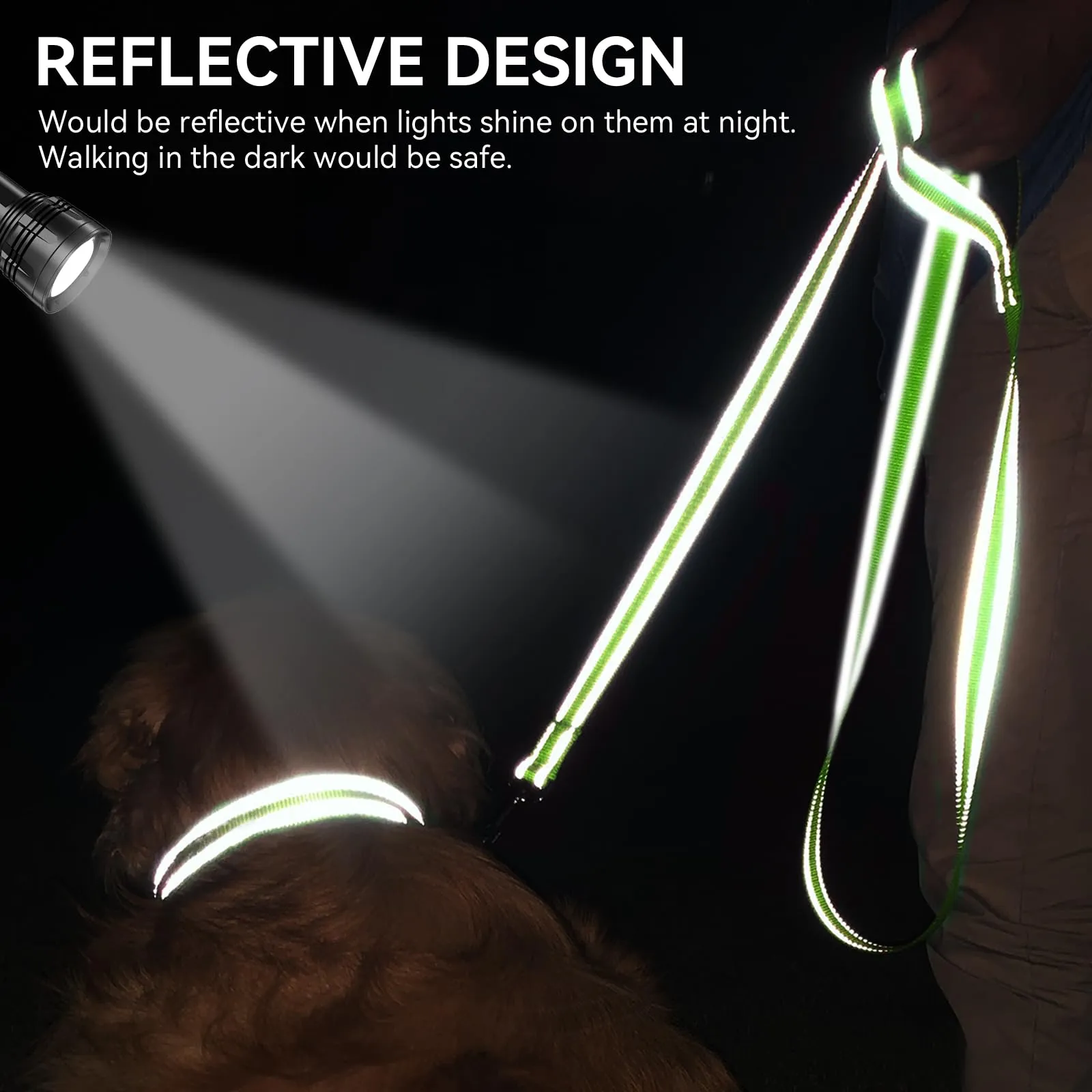 Joytale Guinzaglio per Cani Riflettente Imbottito, 1.8m x 2cm, Verde - immagine 4
