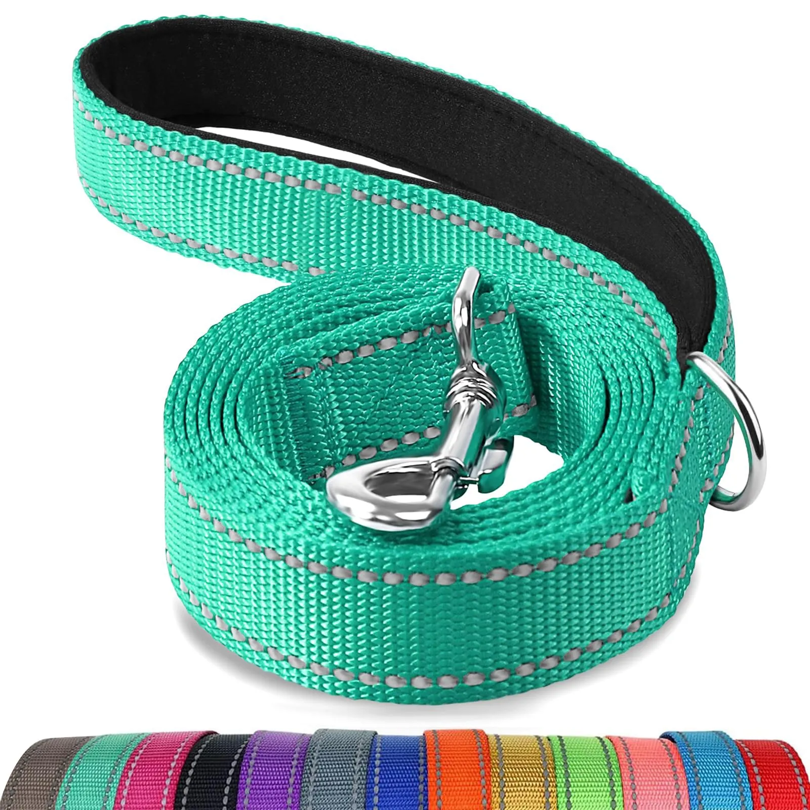 Joytale Guinzaglio per Cani Riflettente Imbottito, 1.8m x 2cm, Turchese - immagine 1
