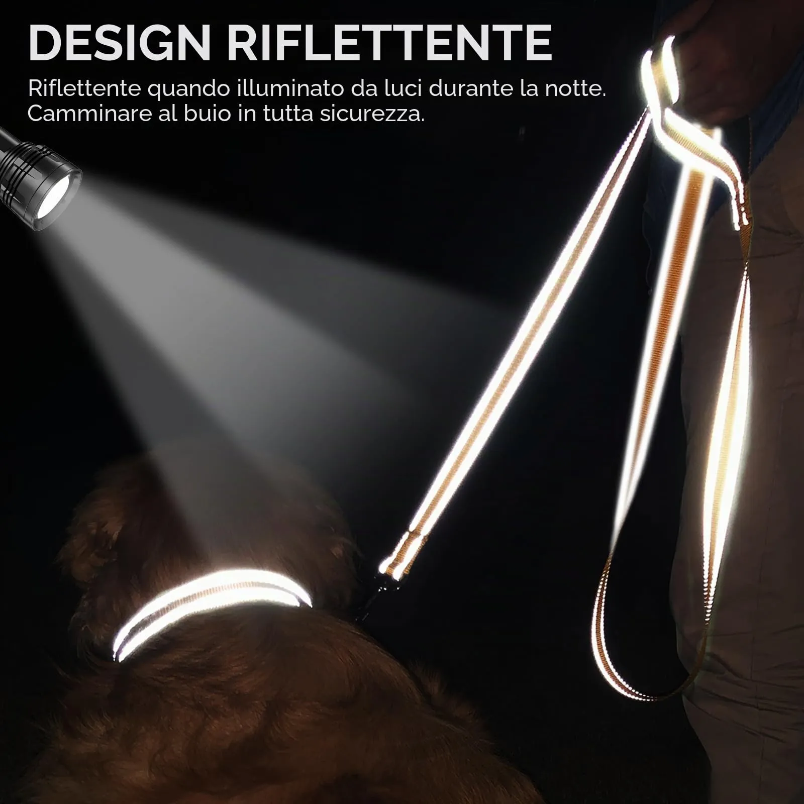Joytale Guinzaglio per Cani Riflettente Imbottito, 1.2m x 2cm, Marrone - immagine 4