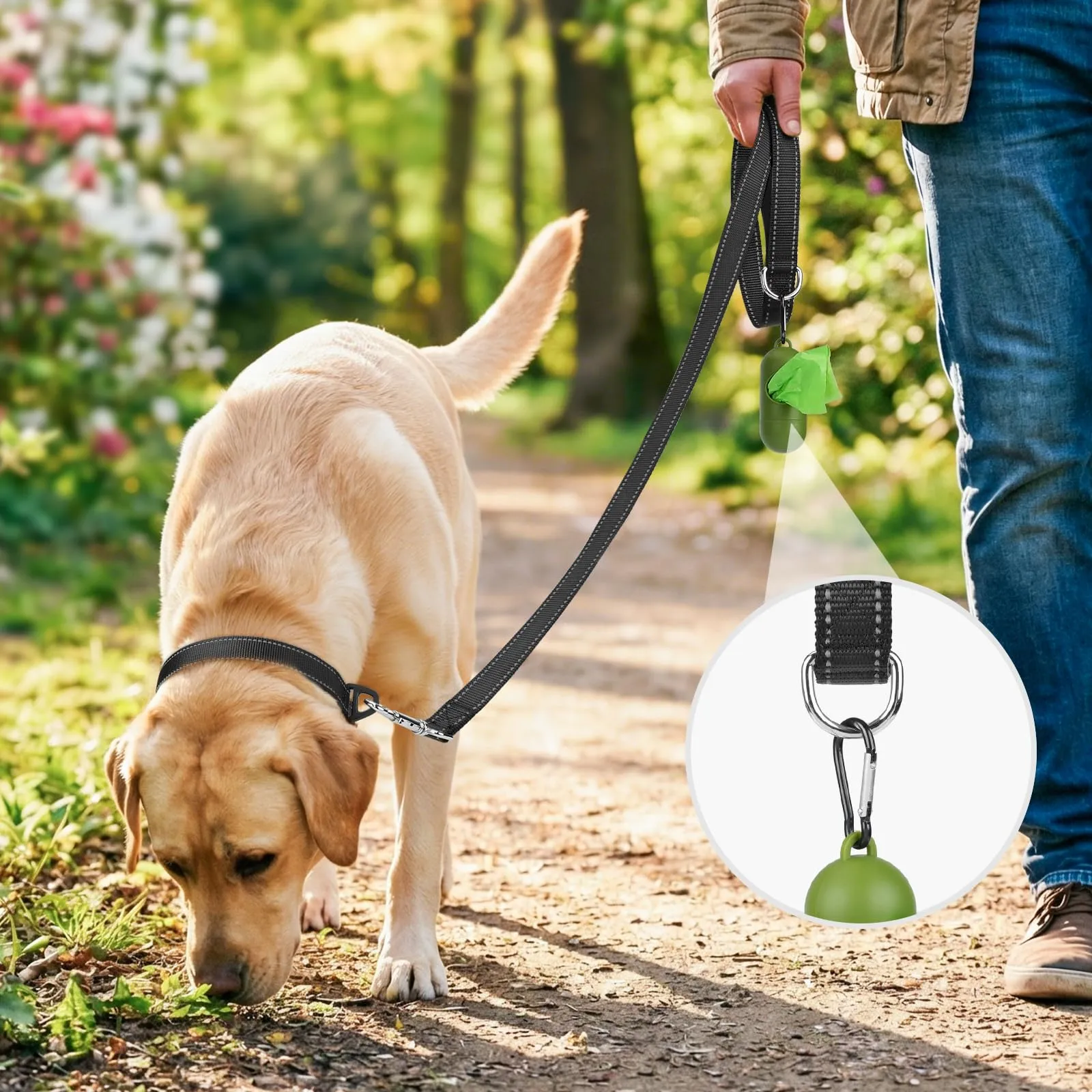Joytale Guinzaglio per Cani Riflettente Imbottito, 1.2m x 2.5cm, Nero - immagine 2
