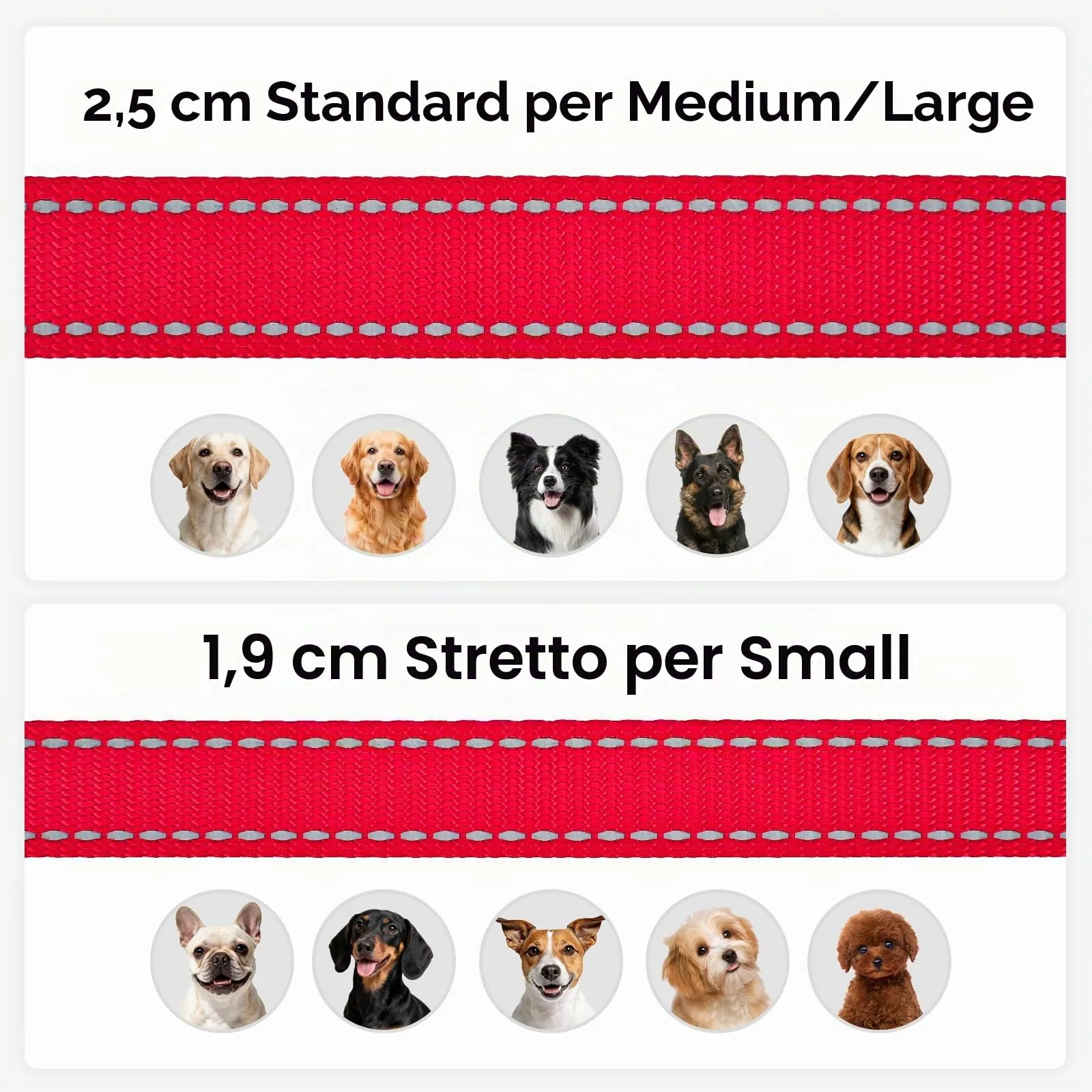 Joytale Guinzaglio per Cani Riflettente Imbottito, 1.2m x 2.5cm, Rosso - immagine 6
