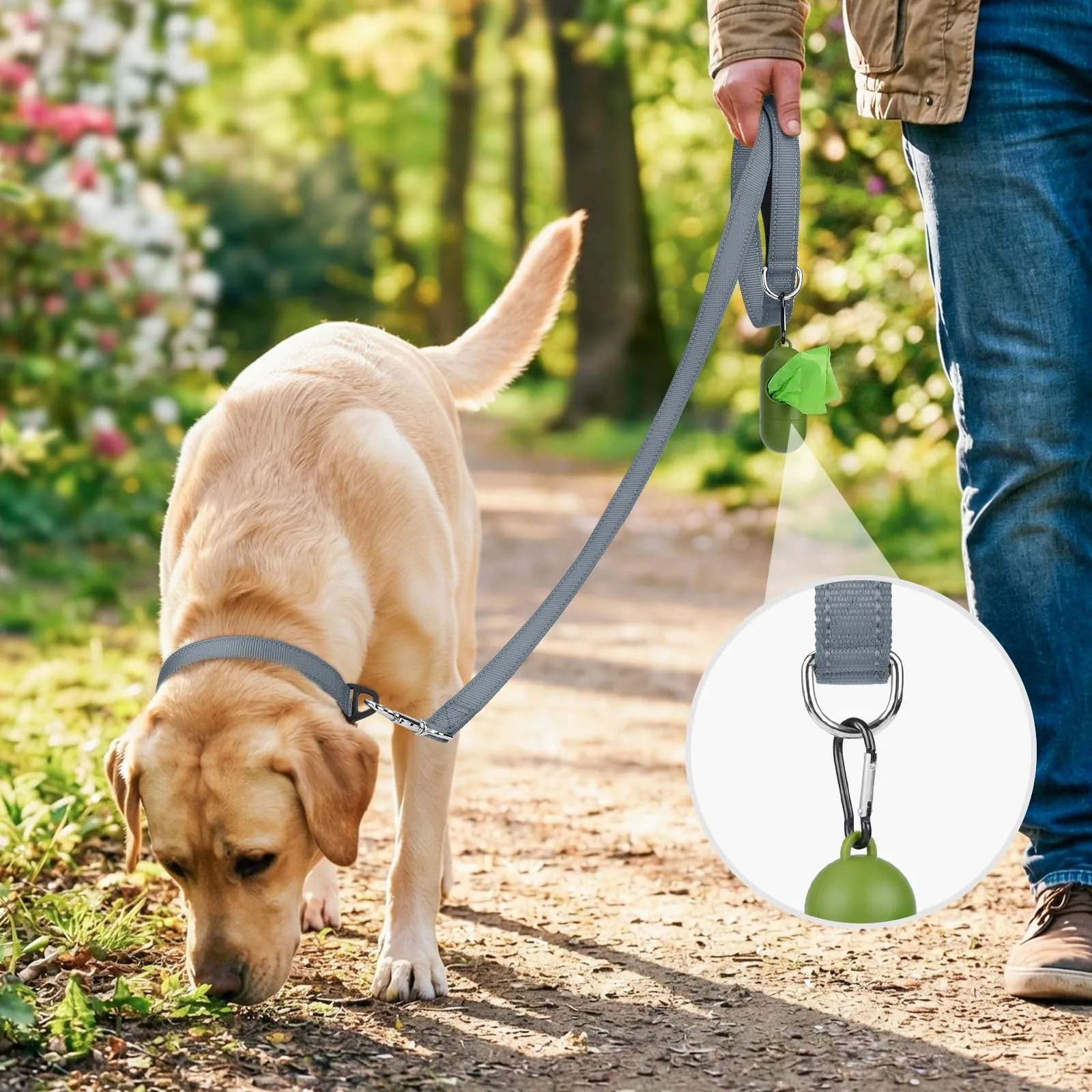 Joytale Guinzaglio per Cani Riflettente Imbottito, 1.2m x 2.5cm, Grigio - immagine 2