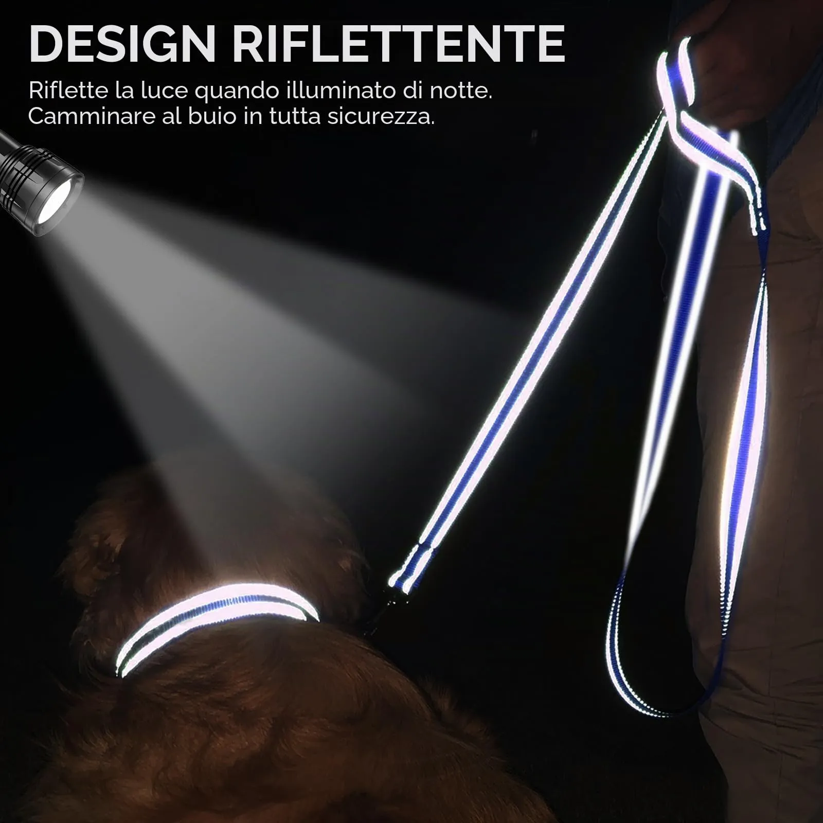 Joytale Guinzaglio per Cani Riflettente Imbottito, 1.2m x 2.5cm, Blu Navy - immagine 4