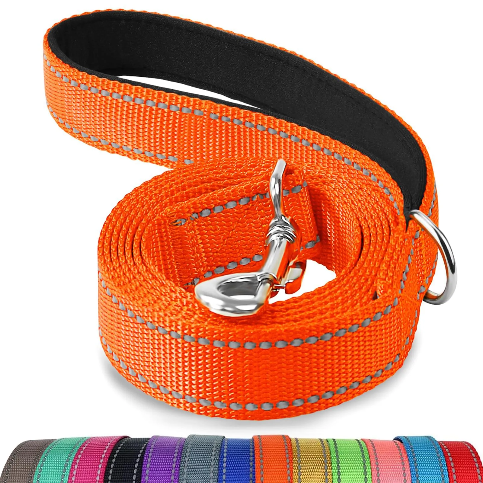 Joytale Guinzaglio per Cani Riflettente Imbottito, 1.2m x 2cm, Arancia - immagine 1
